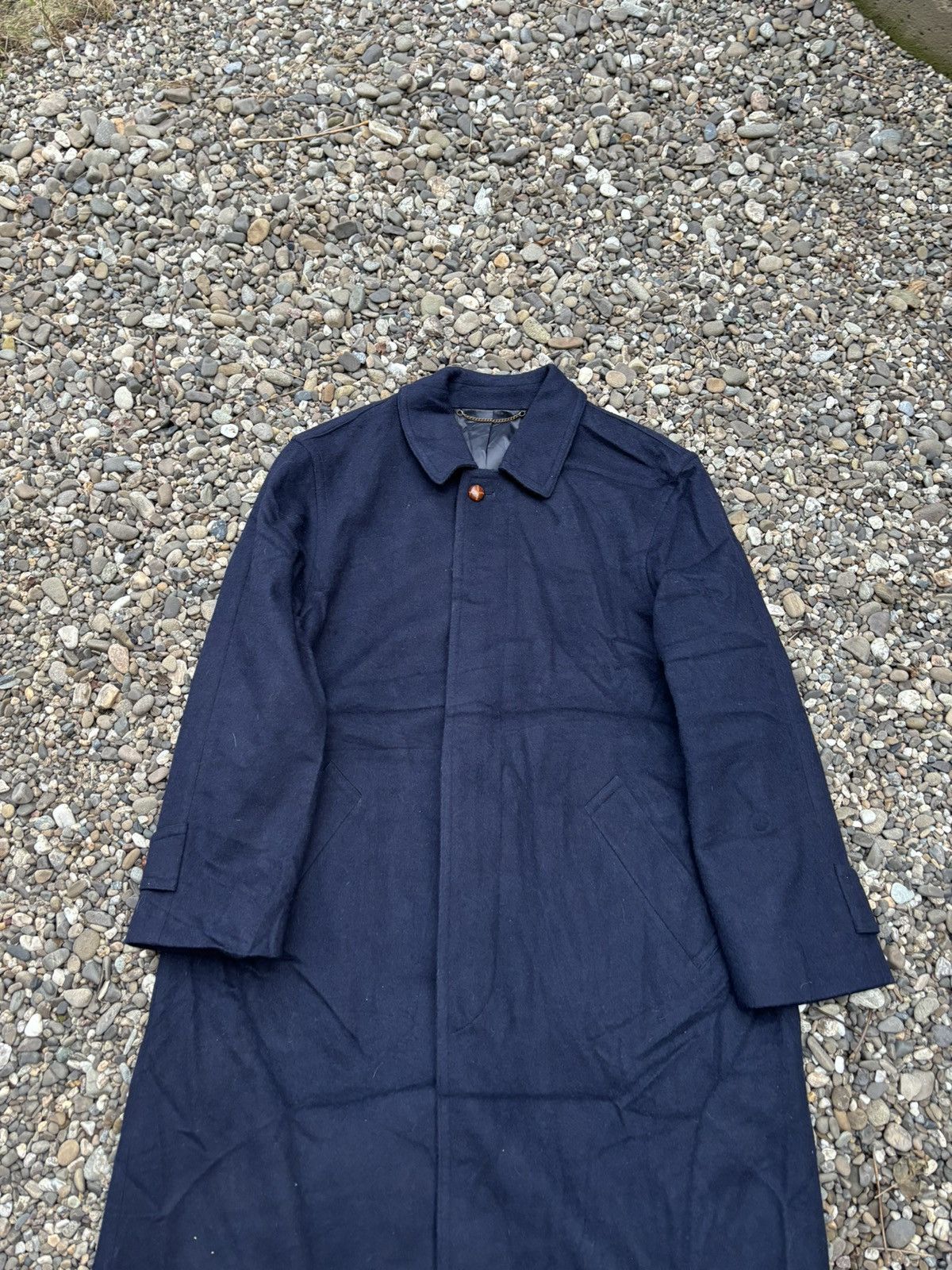 Vintage Vintage Long Wool Navy Coat Size US XL / EU 56 / 4 - 2 Thumbnail