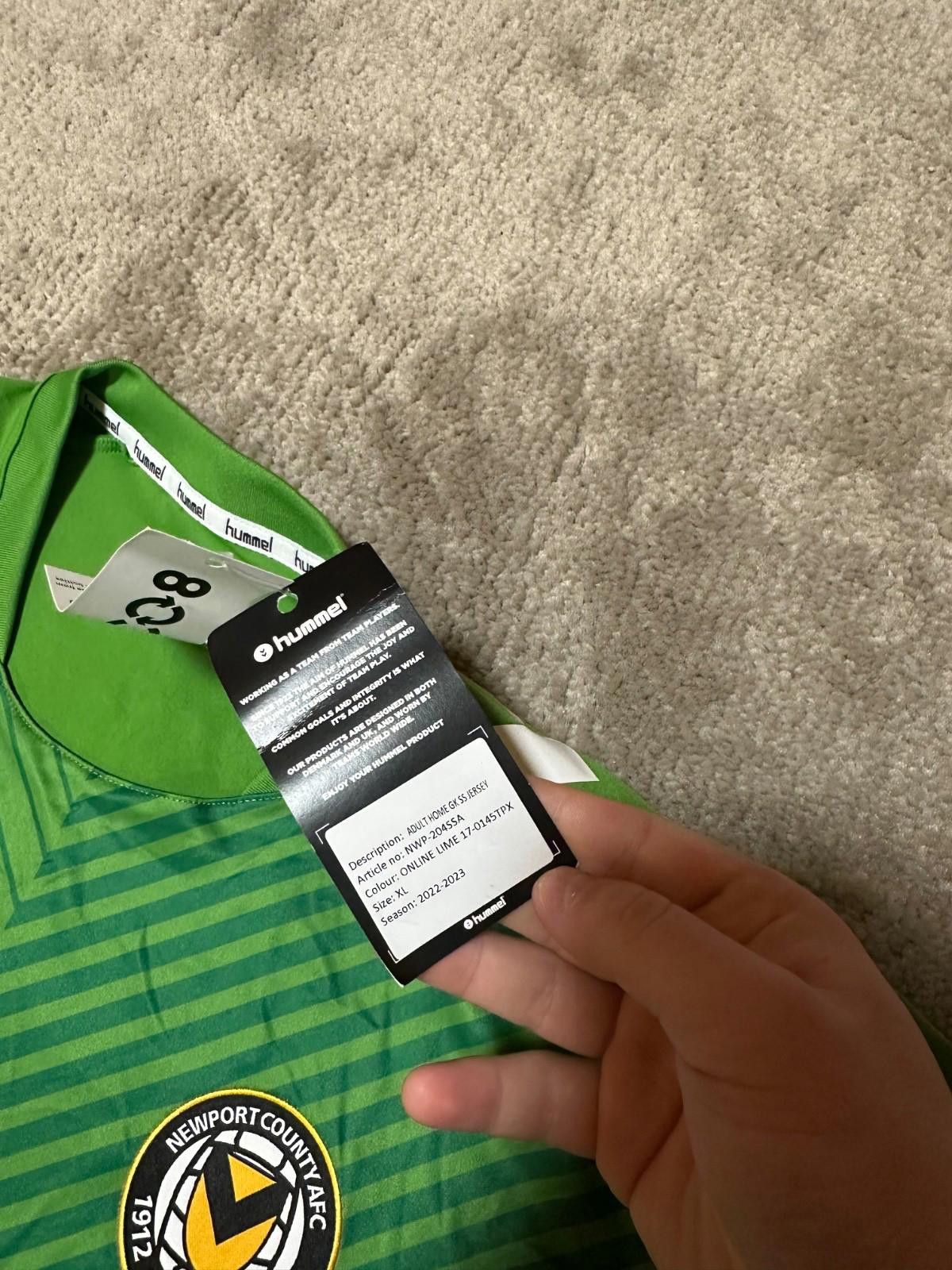 Hummel 2022-23 Newport County Goalkeeper Shirt Football Jersey Size US XL / EU 56 / 4 - 5 Thumbnail