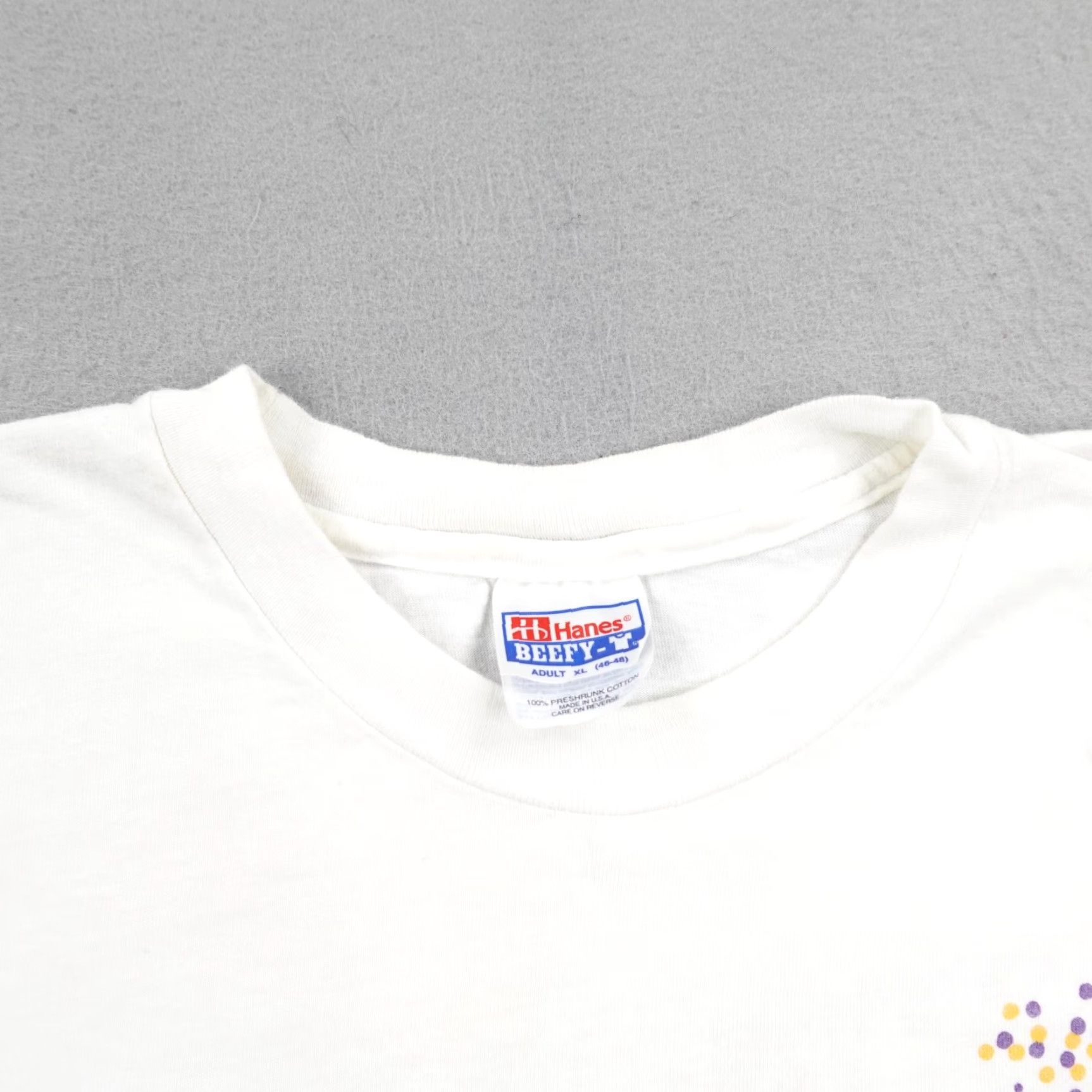 Hanes VINTAGE UCLA Bruins Mardi Gras Shirt Mens XL White Graphic Print 1995 90s Tee Size US XL / EU 56 / 4 - 2 Thumbnail
