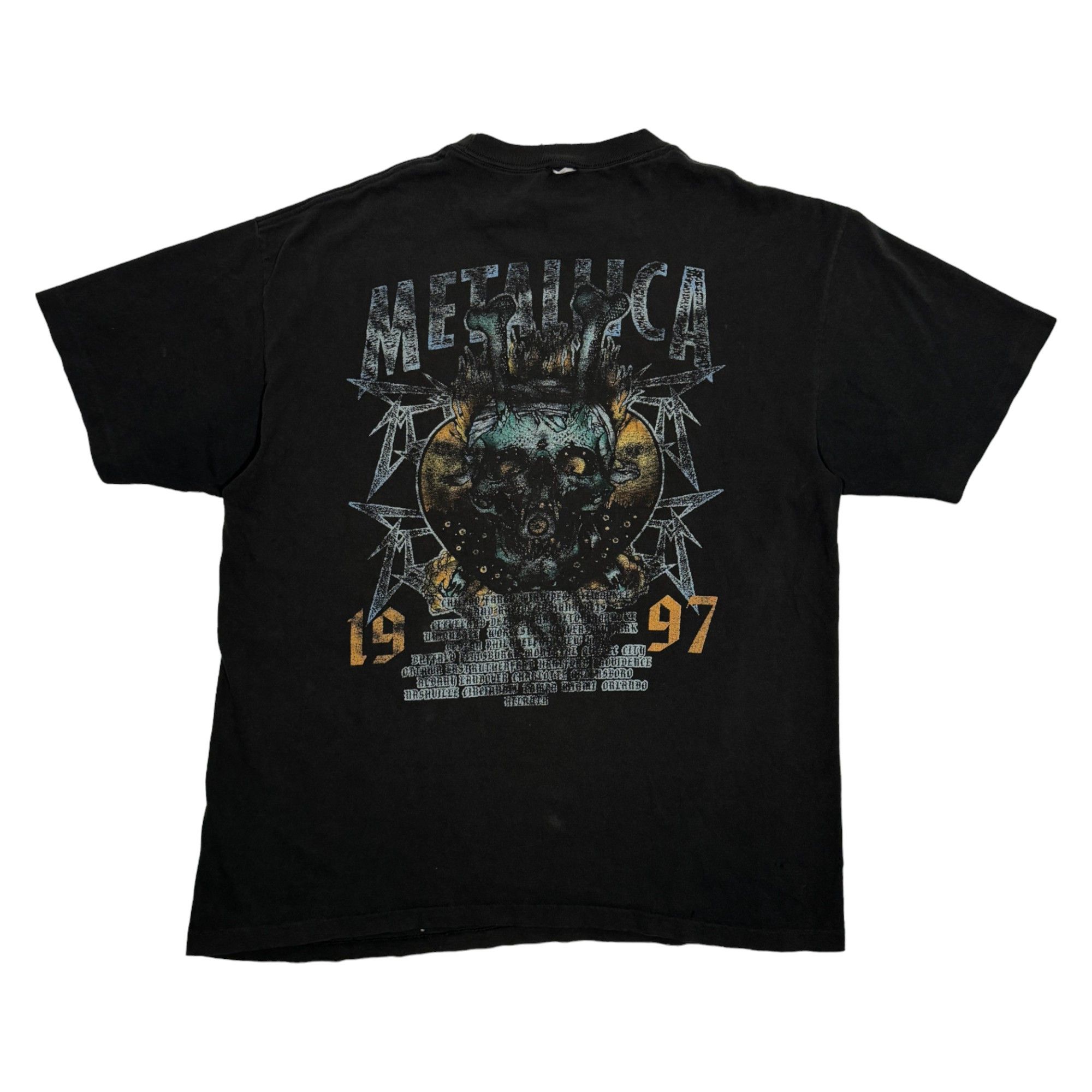 Vintage 1997 Metallica Concert Tour Band T-Shirt Size US XL / EU 56 / 4 - 2 Thumbnail