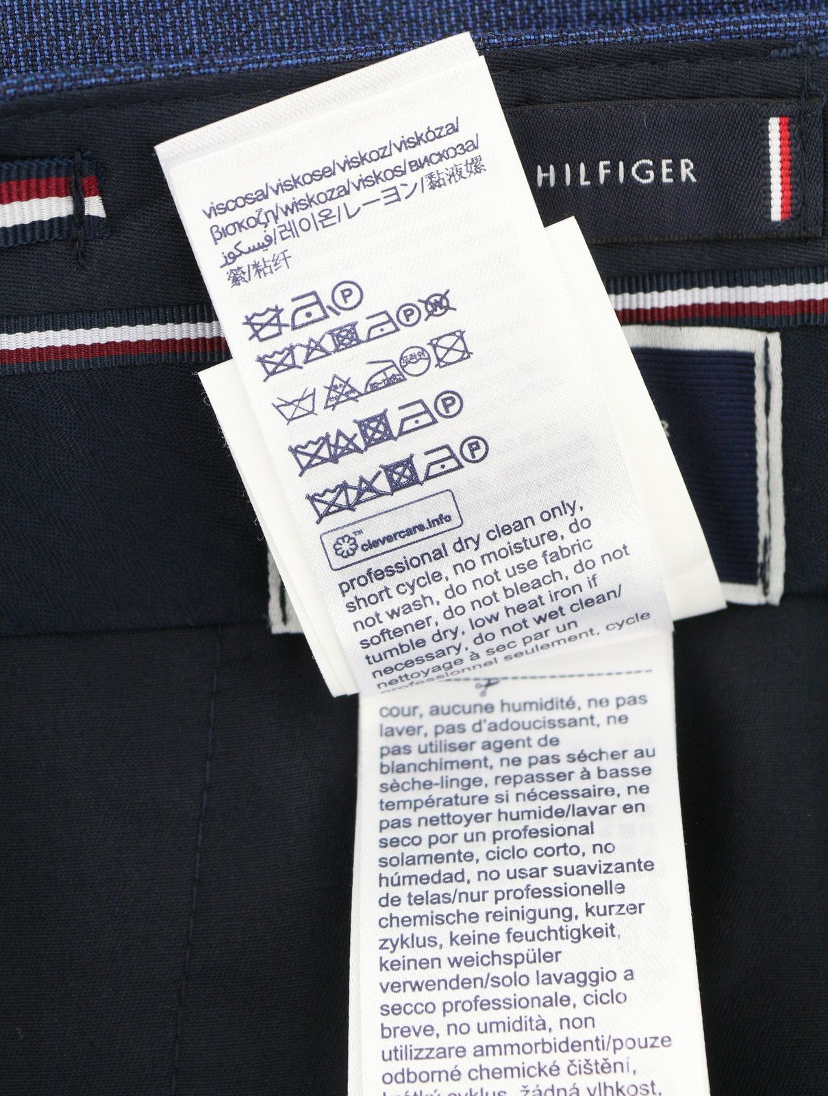 Tommy Hilfiger THFLEX MICRO STRUCTURE EU48 Blue Wool Blend 87473 Size US 32 / EU 48 - 10 Thumbnail