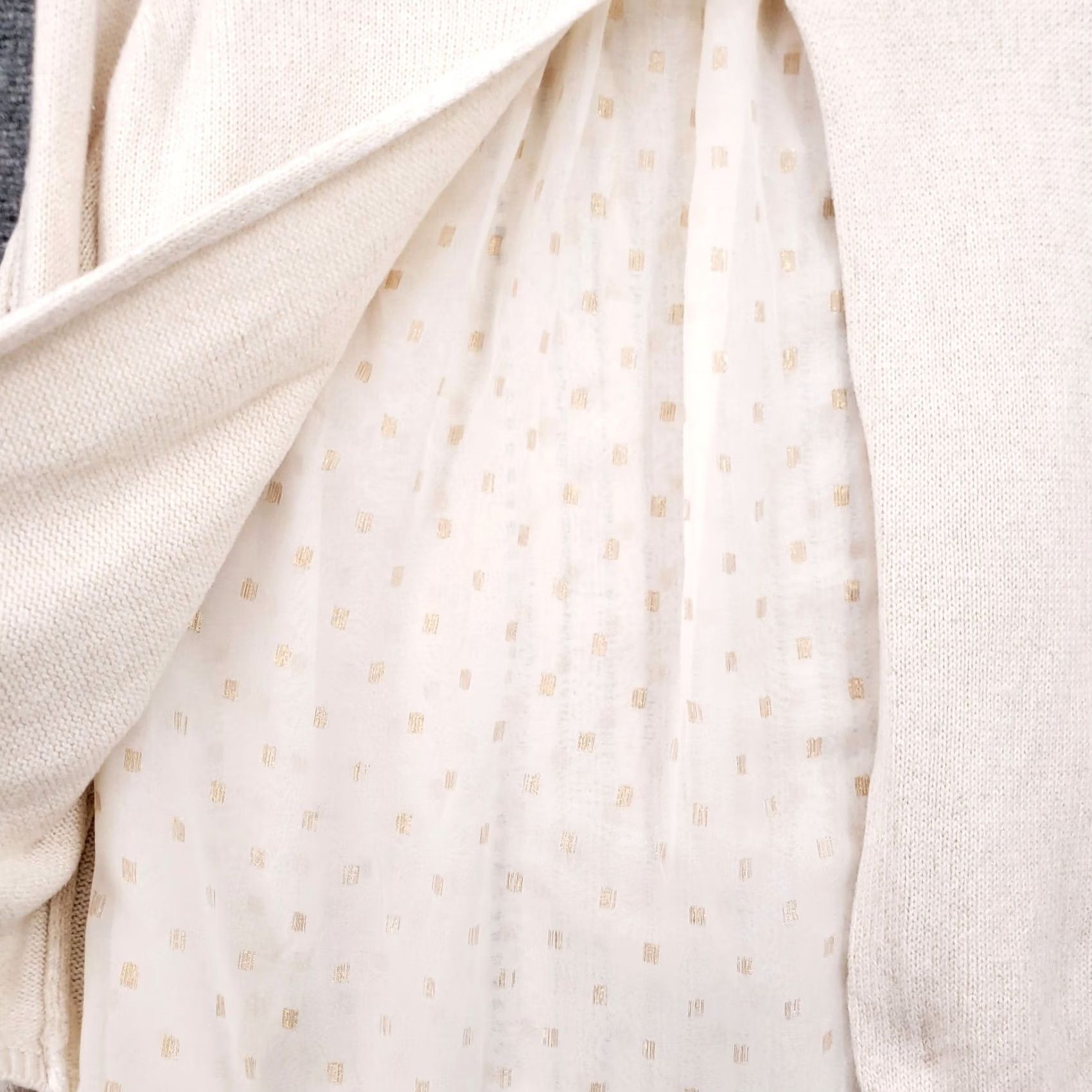 Lucky Brand Lucky Brand Sweater Womens S Small Beige Long Sleeve Chiffon Lined Split Back Size S / US 4 / IT 40 - 5 Thumbnail