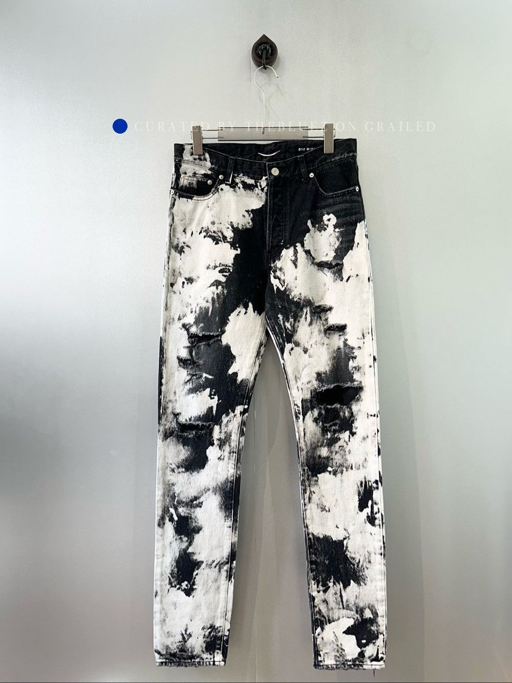 Saint Laurent Paris Black Splatter Denim Jeans, Size 31 Size US 32 / EU 48 - 1 Thumbnail