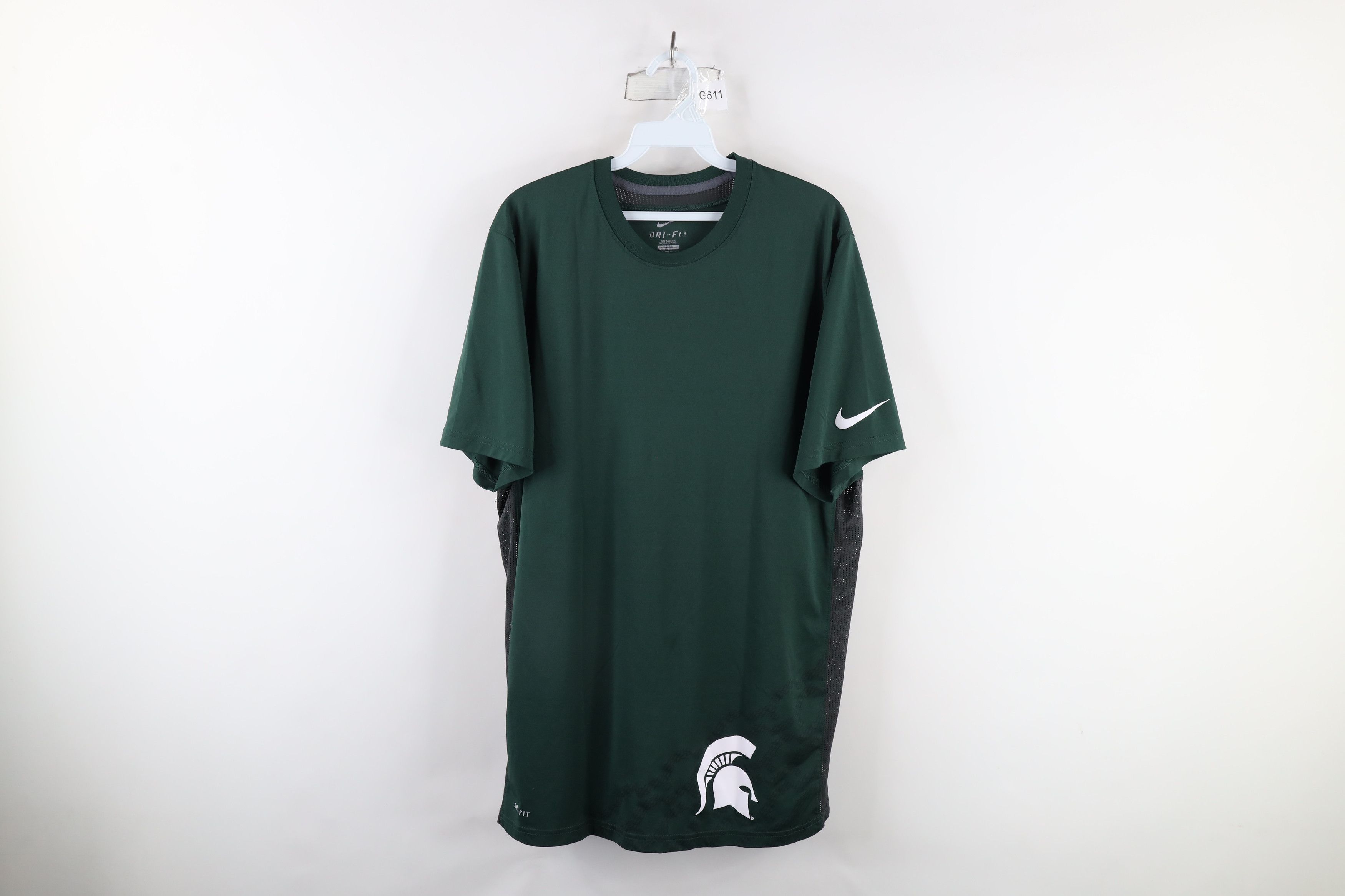 Nike × Vintage Nike Michigan State University Short Sleeve T-Shirt Green Size US L / EU 52-54 / 3 - 1 Thumbnail