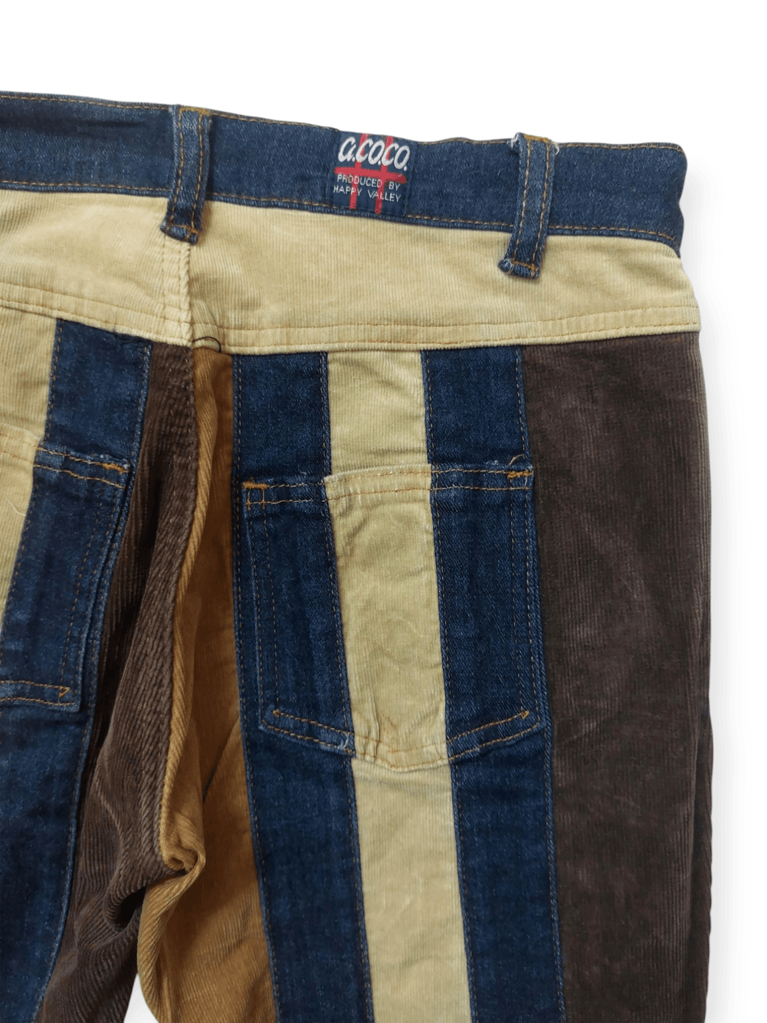 Vintage 🔥Super Flare Japan A.CO.CO Multi Stripe Jeans Size 26" / US 2 / IT 38 - 12 Thumbnail