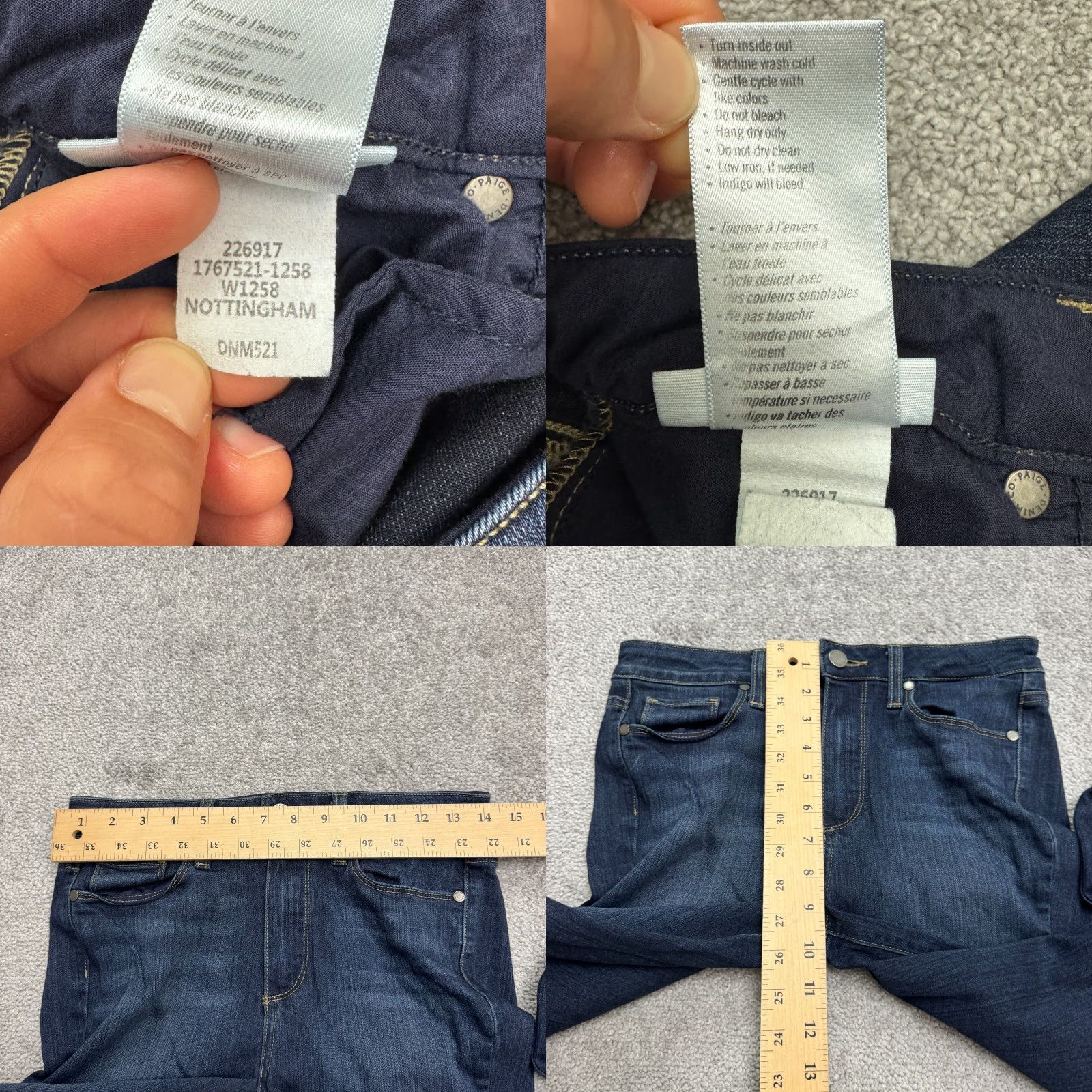 Paige VINTAGE Paige Hoxton Ankle Jeans Womens 28 Dark Wash Streetwear Casual 90s Denim Size 28" / US 6 / IT 42 - 8 Thumbnail