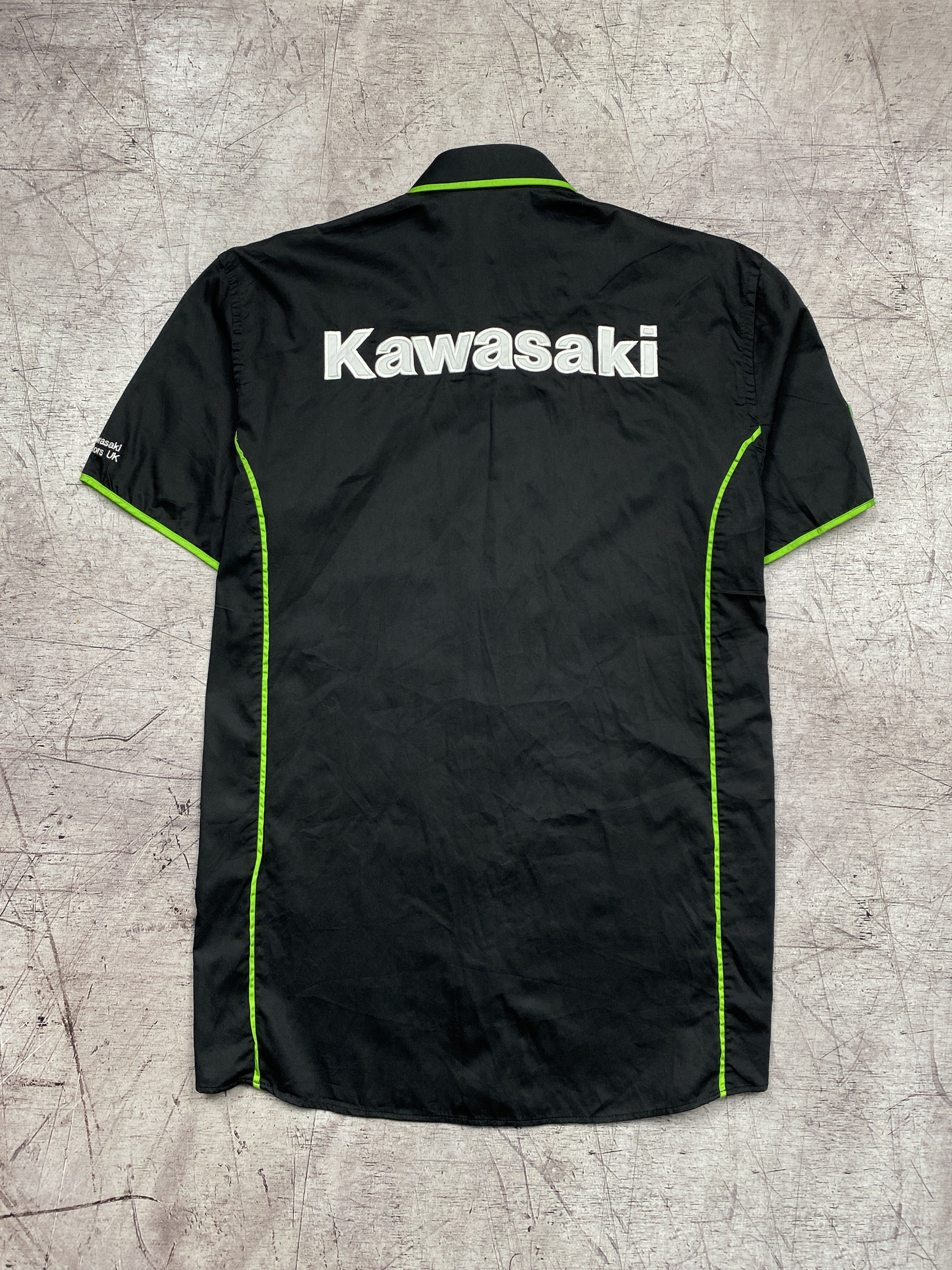 Japanese Brand × Vintage Kawasaki Racing Team Vintage Mens Short Sleeve Shirt Size US L / EU 52-54 / 3 - 7 Thumbnail