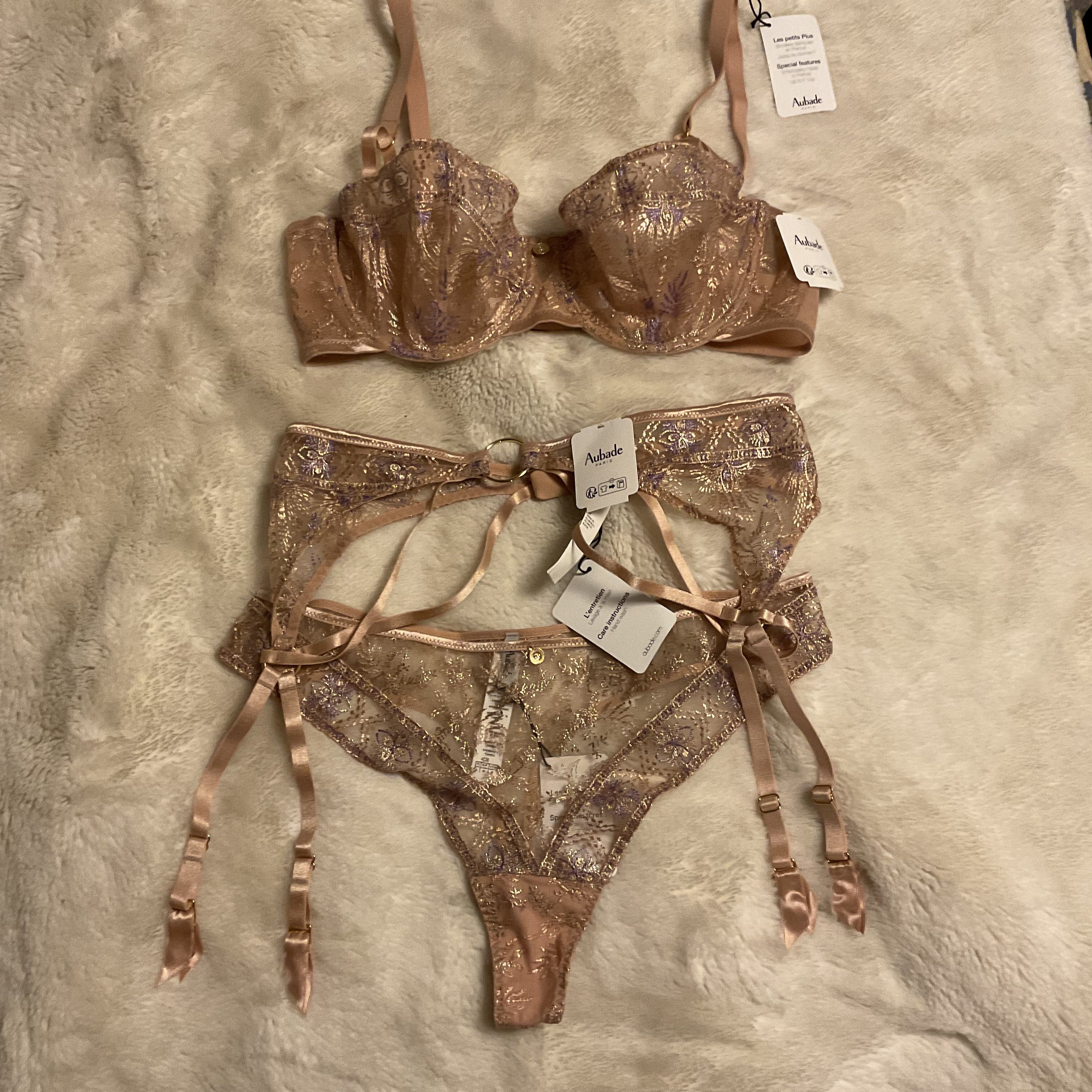 Other Aubade Sound of Heart bra set 34D medium Size ONE SIZE - 7 Thumbnail