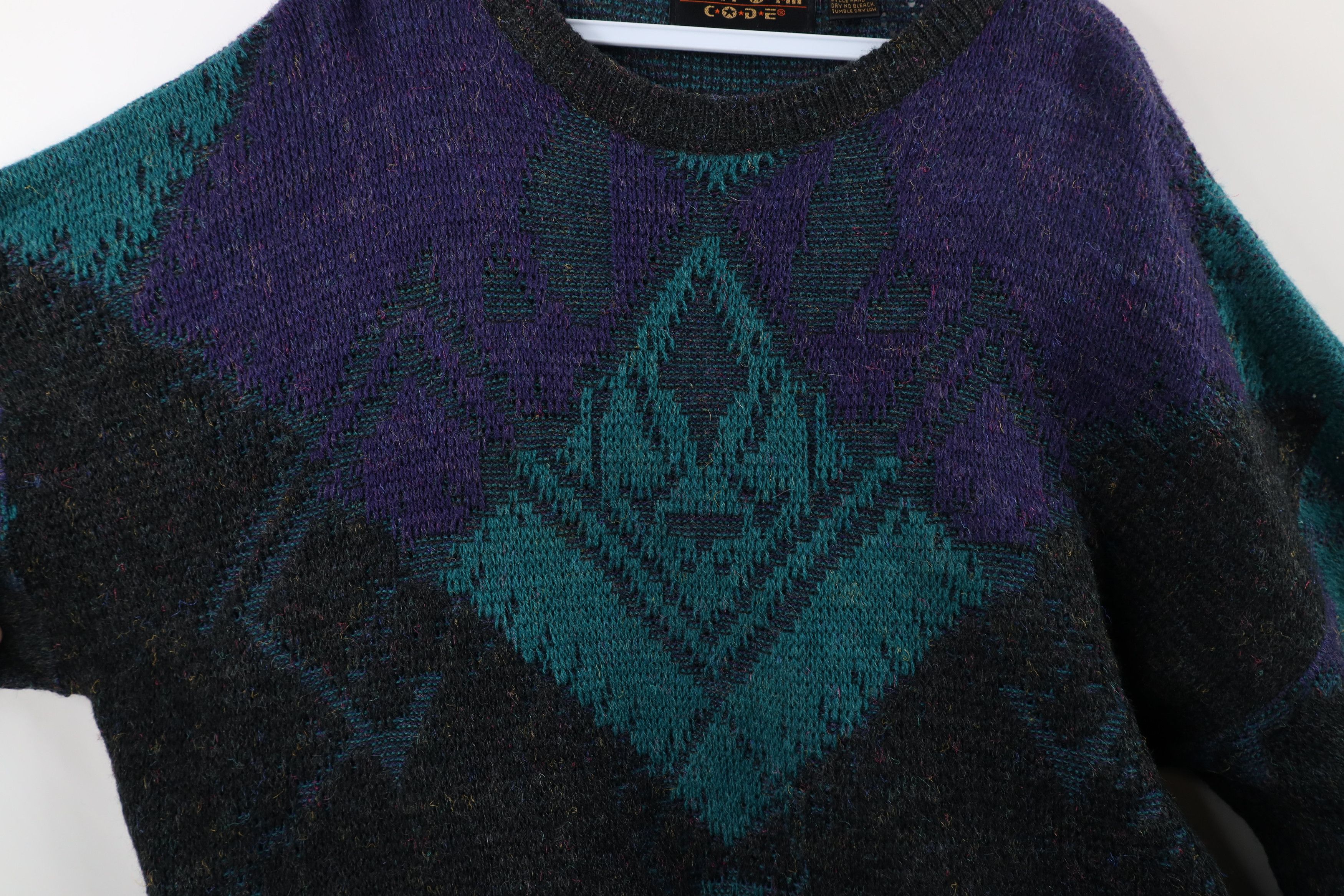 Vintage Vintage 90s Coogi Style Geometric Wool Blend Knit Sweater Size US XL / EU 56 / 4 - 4 Thumbnail