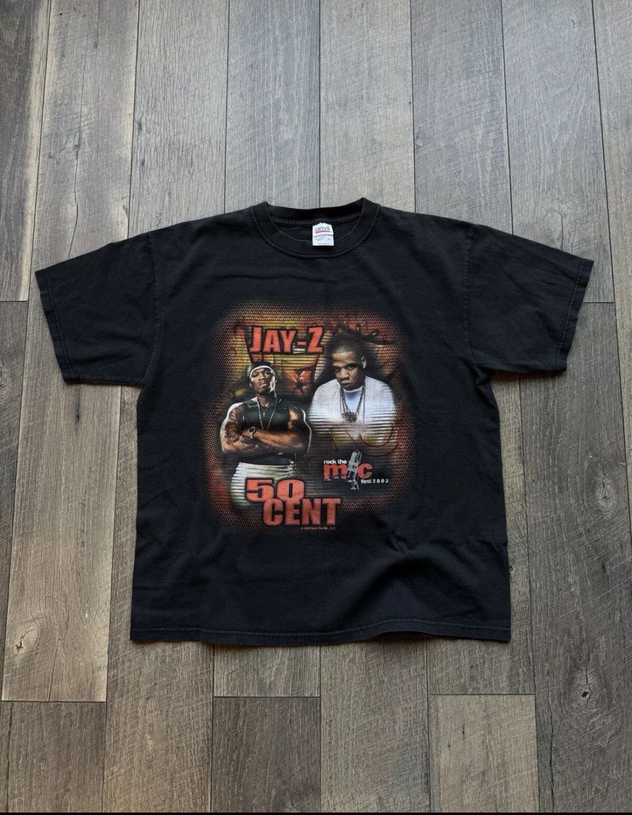 Rap Tees × Vintage Vintage Jay-Z 50 Cent Rock The Mic Fest Rap Tee Large Size US L / EU 52-54 / 3 - 3 Thumbnail