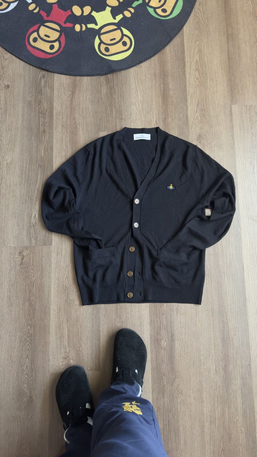 Designer × Vivienne Westwood Black Buttoned Cardigan Size US M / EU 48-50 / 2 - 1 Thumbnail
