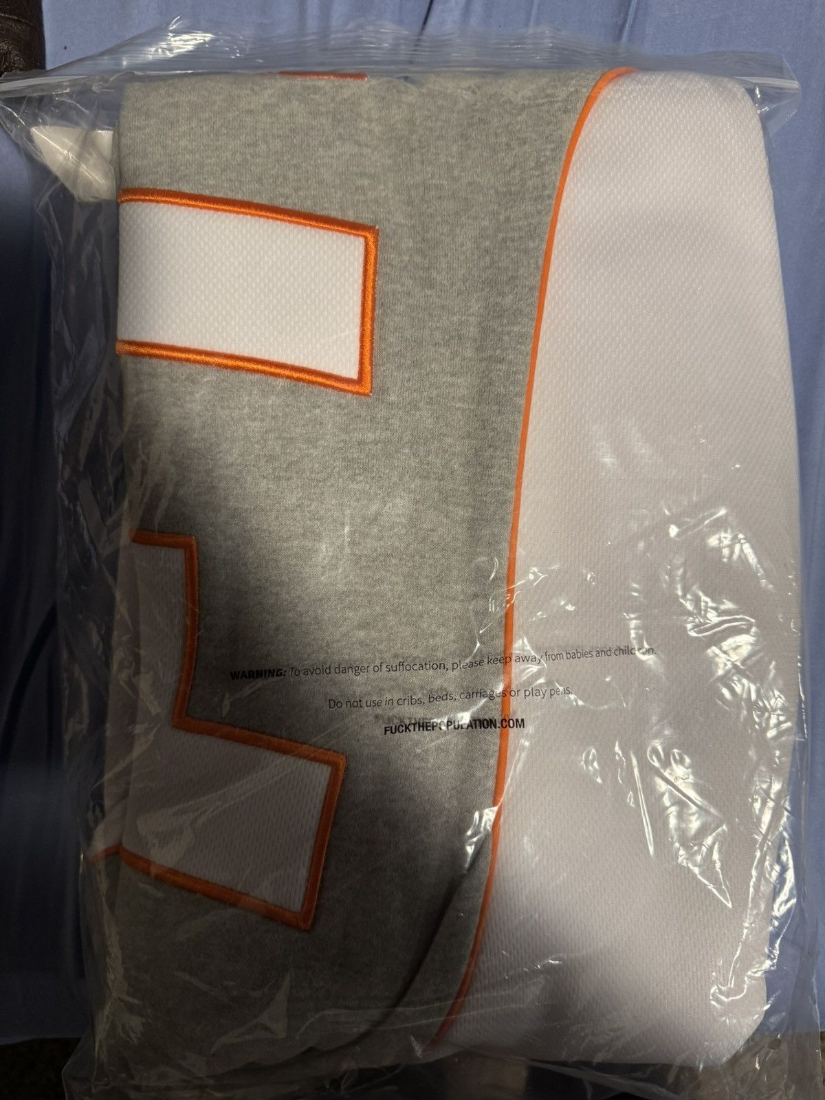 Fuck The Population Fleece Track Pant White (Medium) Size US 34 / EU 50 - 2 Thumbnail