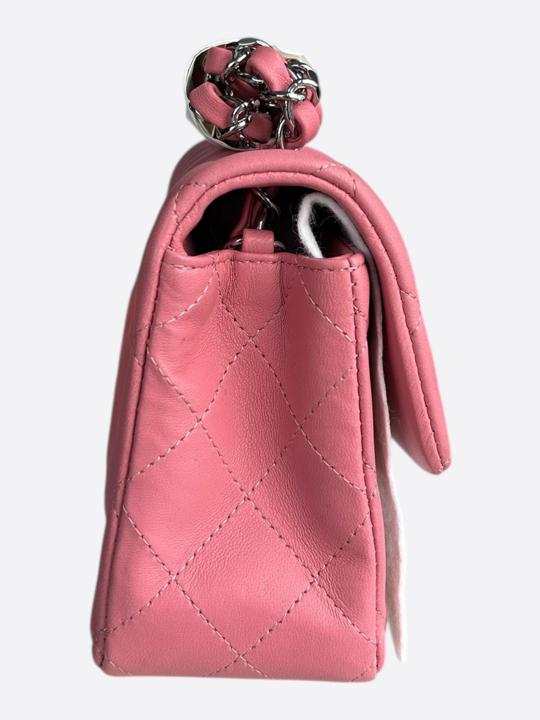 Chanel Pink Quilted Lambskin Mini Rectangular Flap Bag