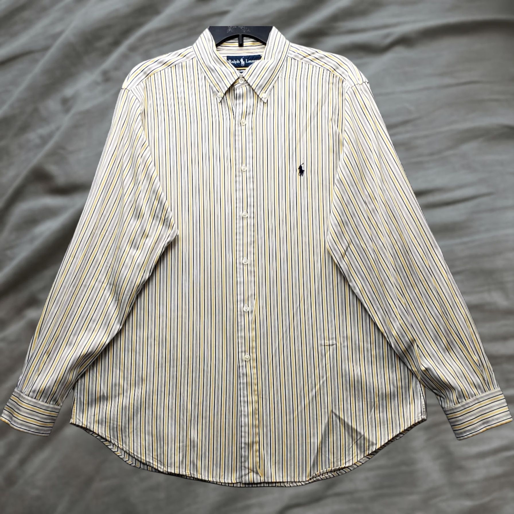 Ralph Lauren VINTAGE Ralph Lauren Dress Shirt Men 16.5 Multi Stripe Classic Pony Logo Button Down Size 46R - 1 Thumbnail