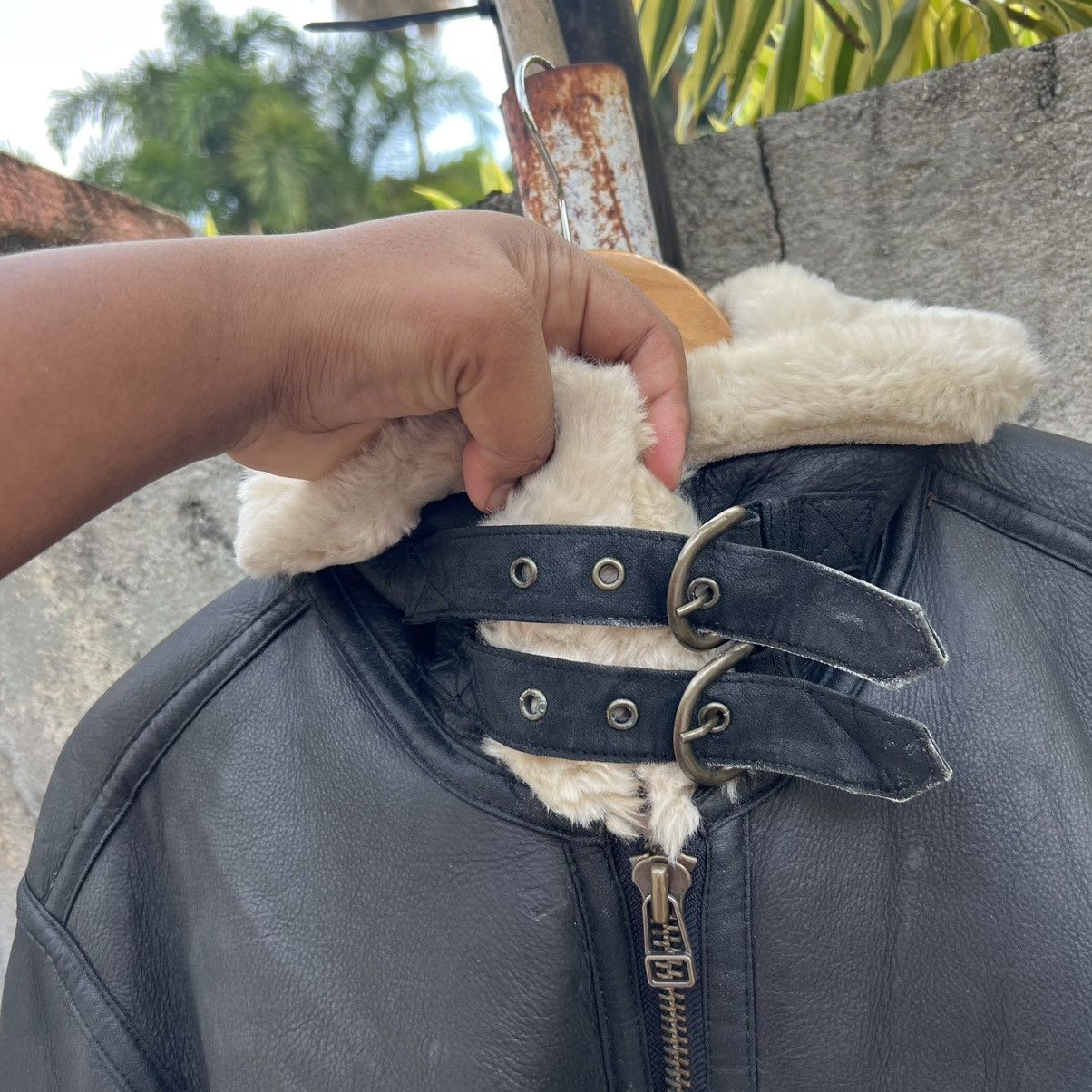 Genuine Leather “VINTAGE B-3” LEATHER FLIGHT JACKET BLACK CREAM LINED Size US M / EU 48-50 / 2 - 8 Thumbnail