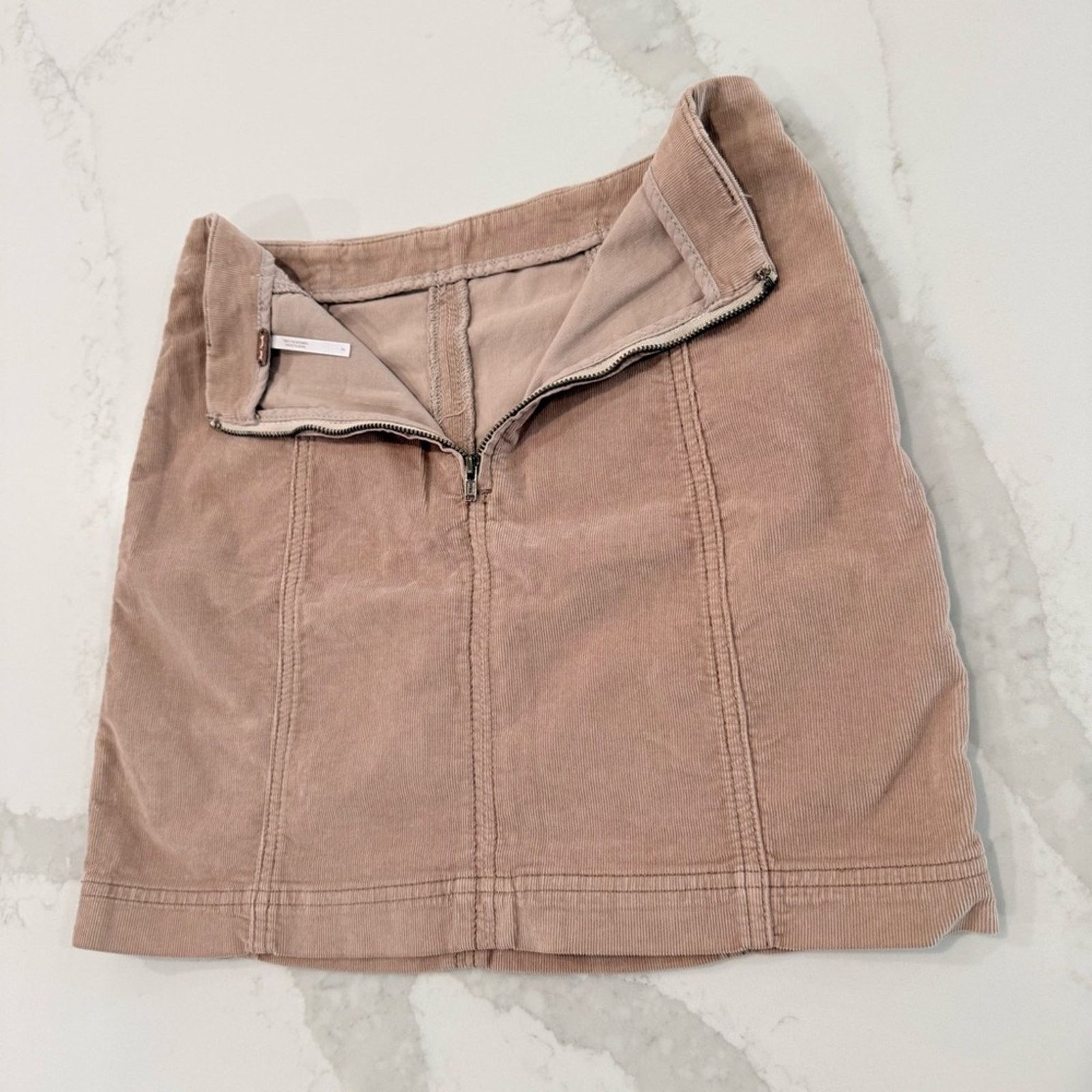 Free People Free People Modern Femme Corduroy Mini Skirt Womens 2 Taupe Size 26" / US 2 / IT 38 - 10 Thumbnail
