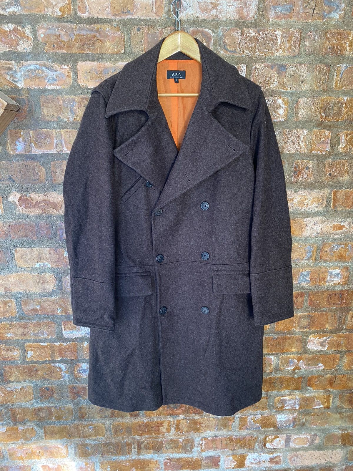 A.P.C. AW2003 Double collar wool heavy coat parka Size US M / EU 48-50 / 2 - 2 Thumbnail