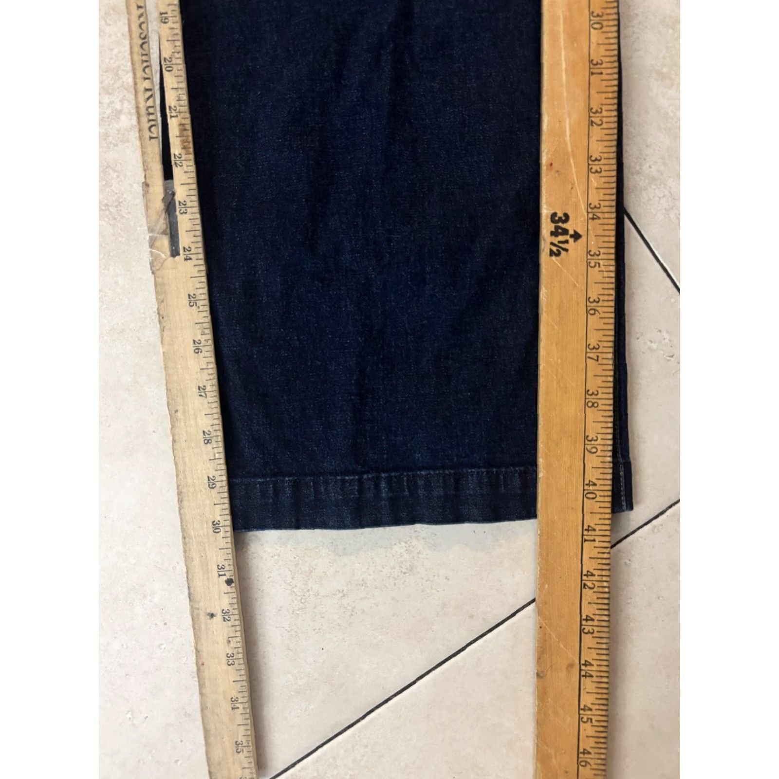 Denime Sigrid Olsen Jeans Cropped Womens 12 Dark Wash Pink Trim Pockets Denim High Rise Zip Front Size 34" / US 12 / IT 48 - 7 Thumbnail