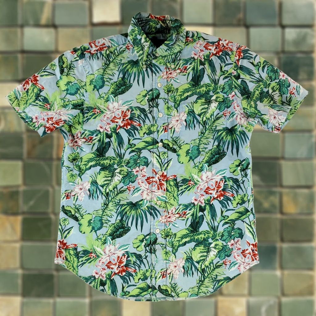 Ralph Lauren Ralph Lauren Shirt Button Down Floral Short Sleeve Green Blue Mens S Multicolor Size US S / EU 44-46 / 1 - 1 Thumbnail