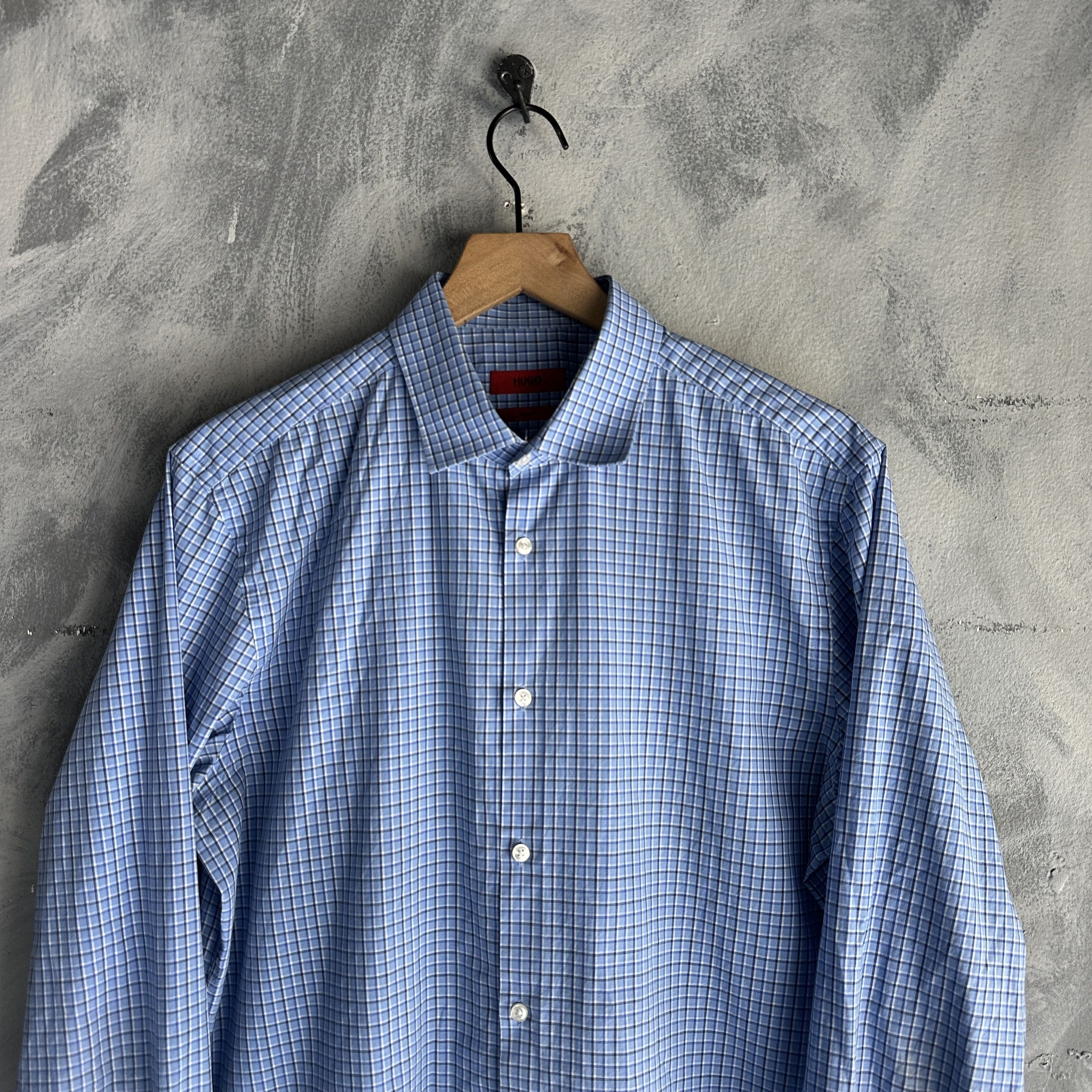 Hugo Boss Hugo Boss Dress Shirt Mens 16.5 32/33 Check Sharp Fit Size US M / EU 48-50 / 2 - 2 Thumbnail