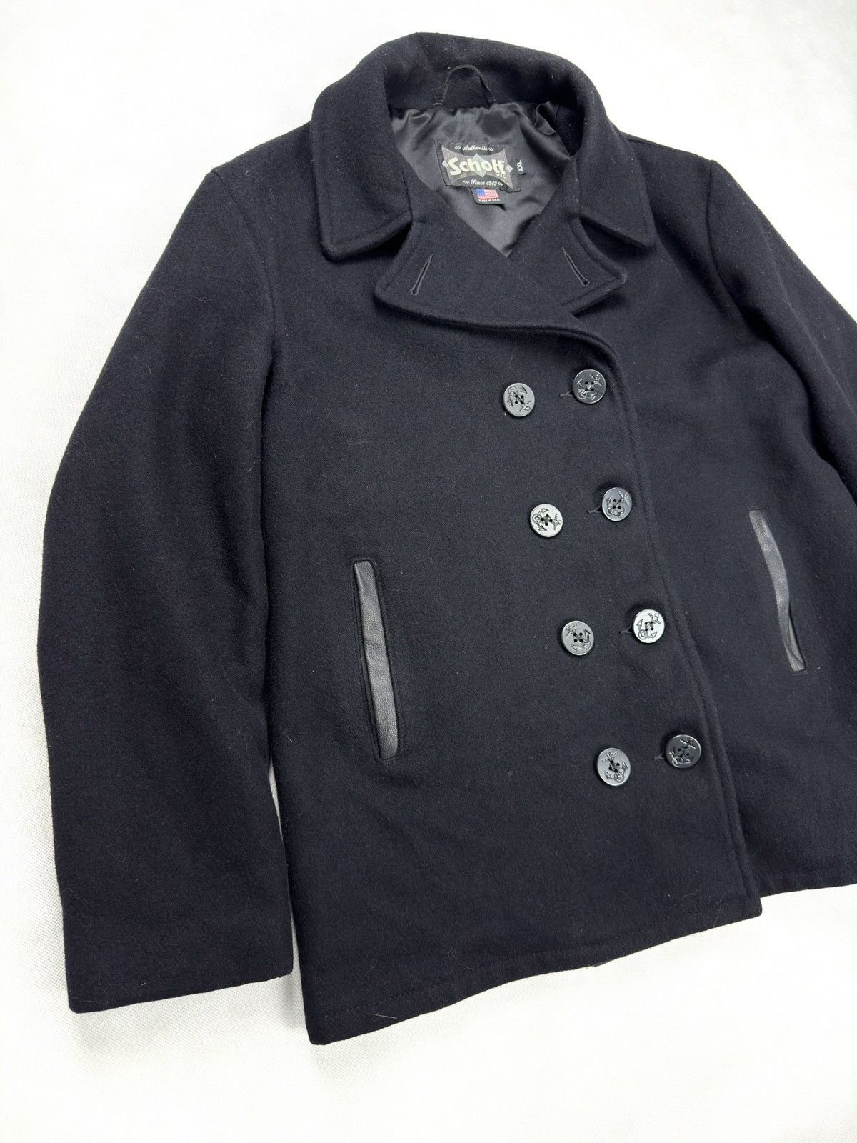 Schott Vintage Schott Peacoat Navy Military USA Made 2XL Size US XXL / EU 58 / 5 - 2 Thumbnail