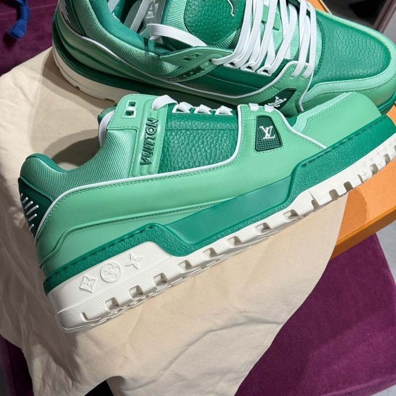 Louis Vuitton Louis Vuitton Trainer Maxi Green Low-Top Sneakers -2508 Size US 9.5 / EU 42-43 - 6 Thumbnail