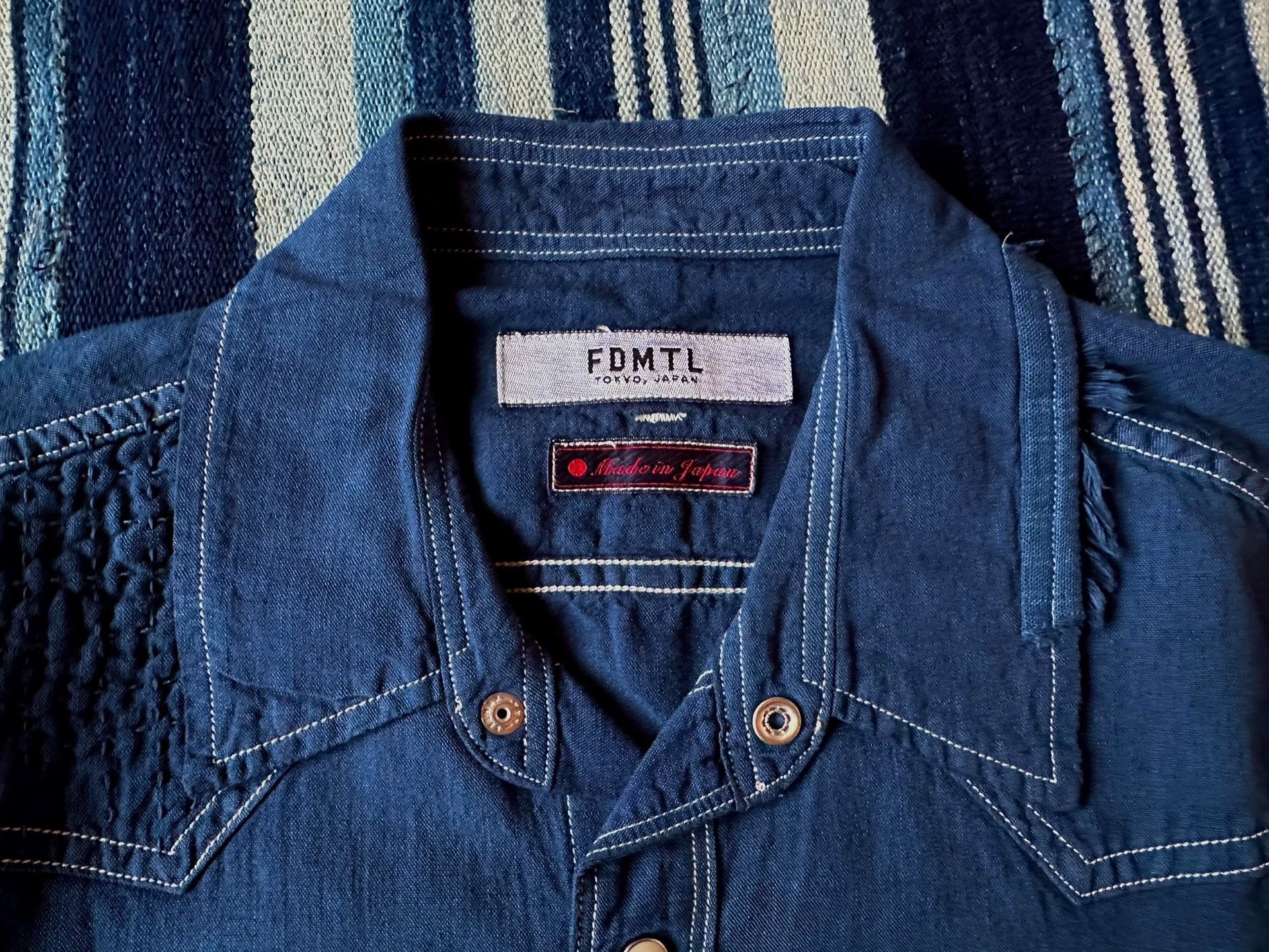 FDMTL FDMTL PATCHWORK DENIM SHIRT YR WASH BORO INDIGO S Size US S / EU 44-46 / 1 - 4 Thumbnail