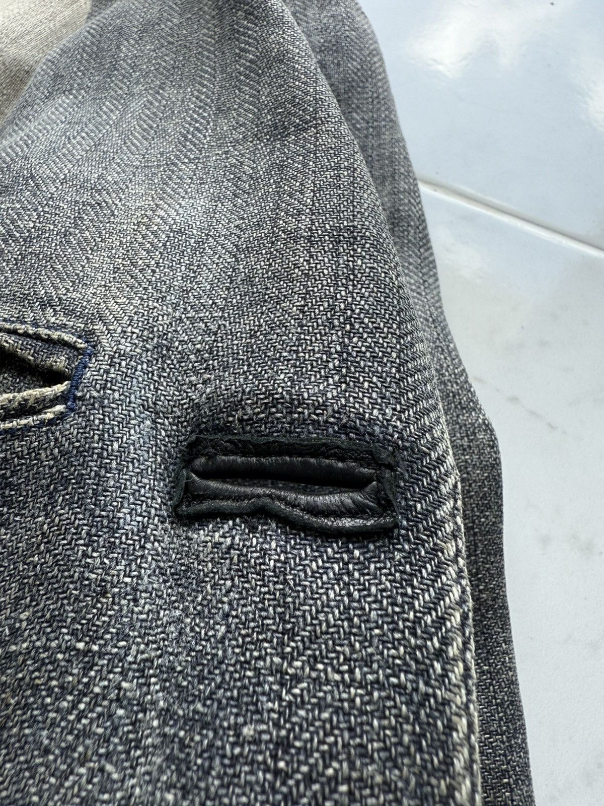 Yohji Yamamoto 90s AAR YOHJI YAMAMOTO Herringbone Twill Leather Finishing Size US M / EU 48-50 / 2 - 13 Thumbnail