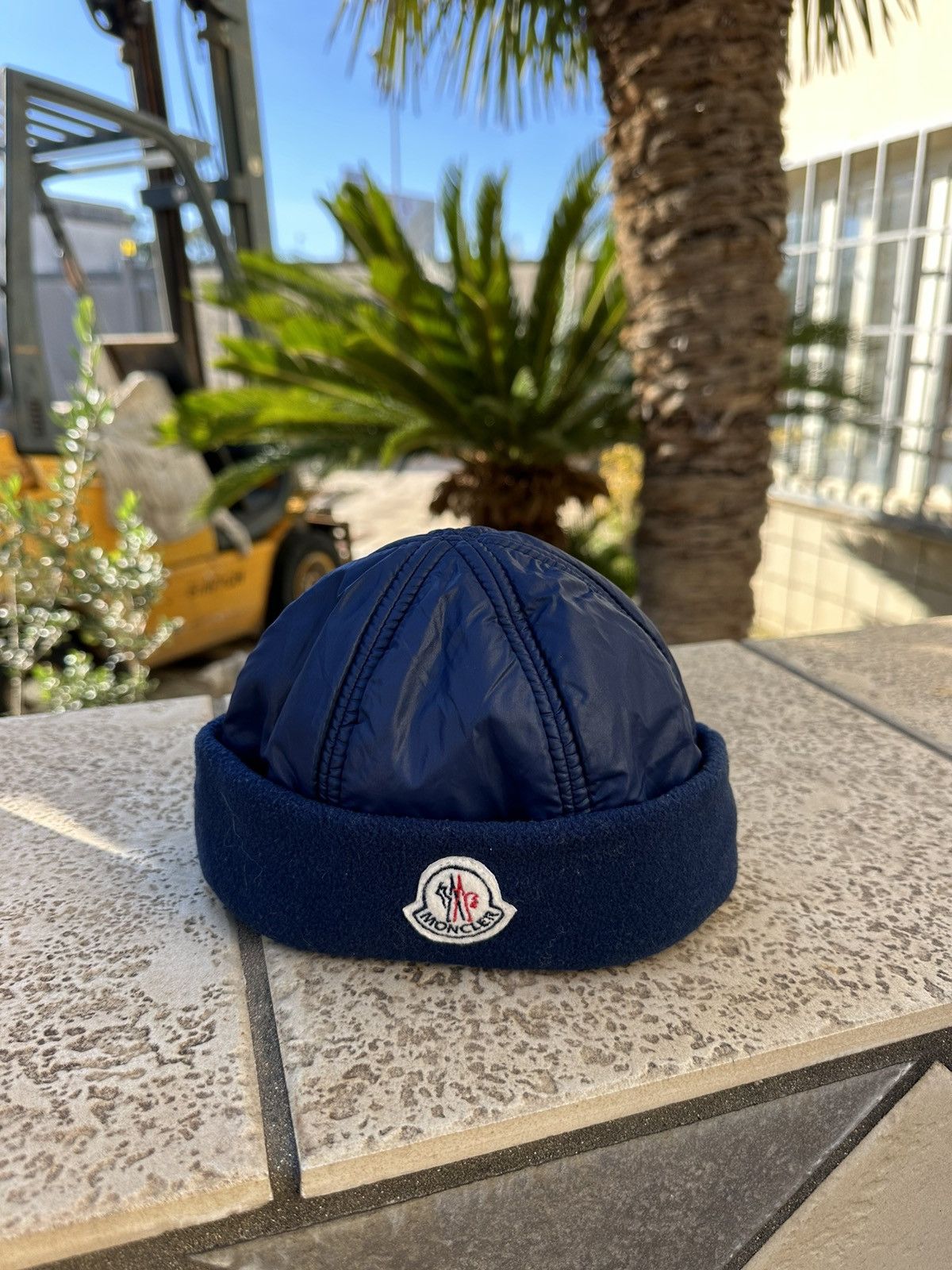 Moncler Moncler Nylon Fleece Navy Hat Grailed