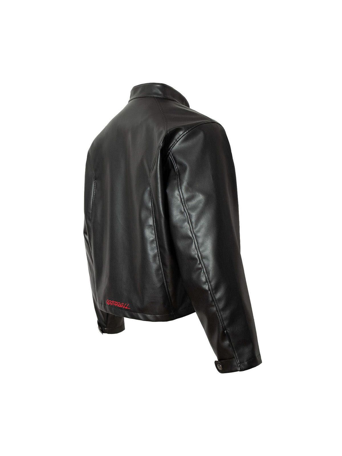 Japanese Brand Plaid Stitching Motorcycle Leather Jacket Size US M / EU 48-50 / 2 - 4 Thumbnail