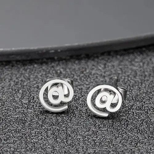 Other 925 Silver Plated Symbol Stud Earrings for Men Women Size ONE SIZE - 3 Thumbnail