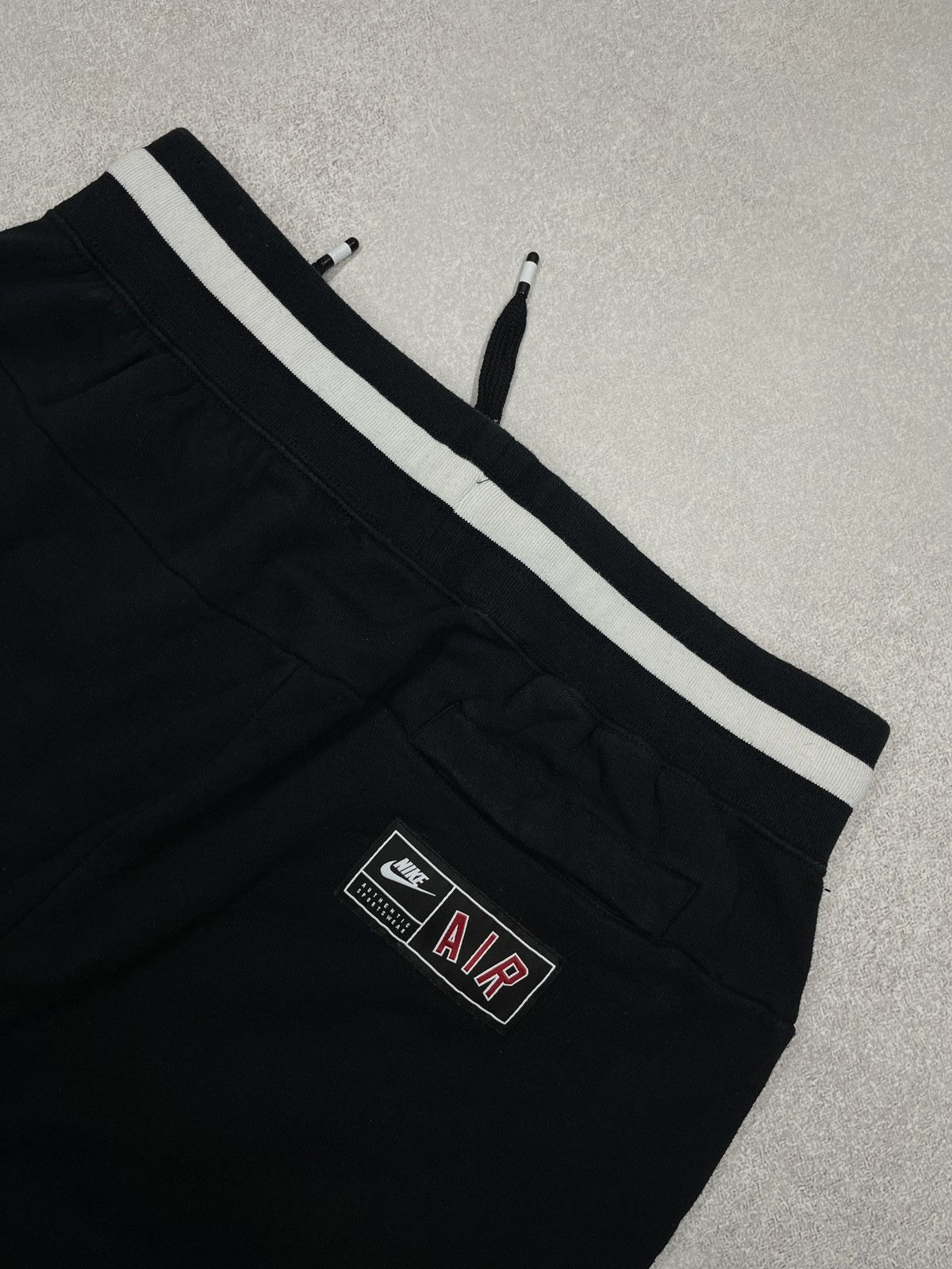 Nike Mens Nike Air Fleece Sweatpants Black Big Logo Drill Y2K Size US 34 / EU 50 - 7 Thumbnail