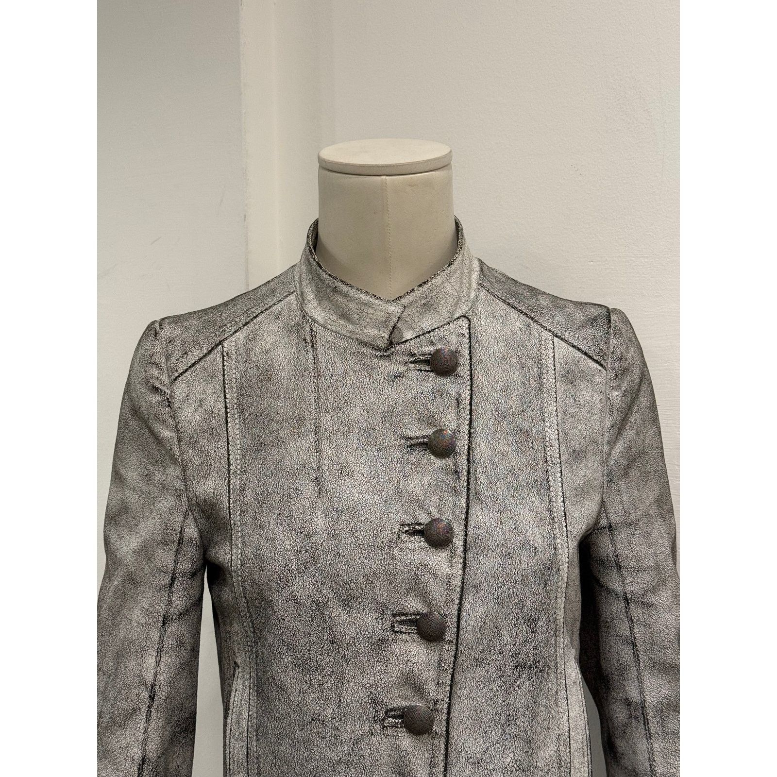 Ann Demeulemeester S/S2002 Ann Demeulemeester runway cracked Napoleon jacket Size XS / US 0-2 / IT 36-38 - 7 Thumbnail