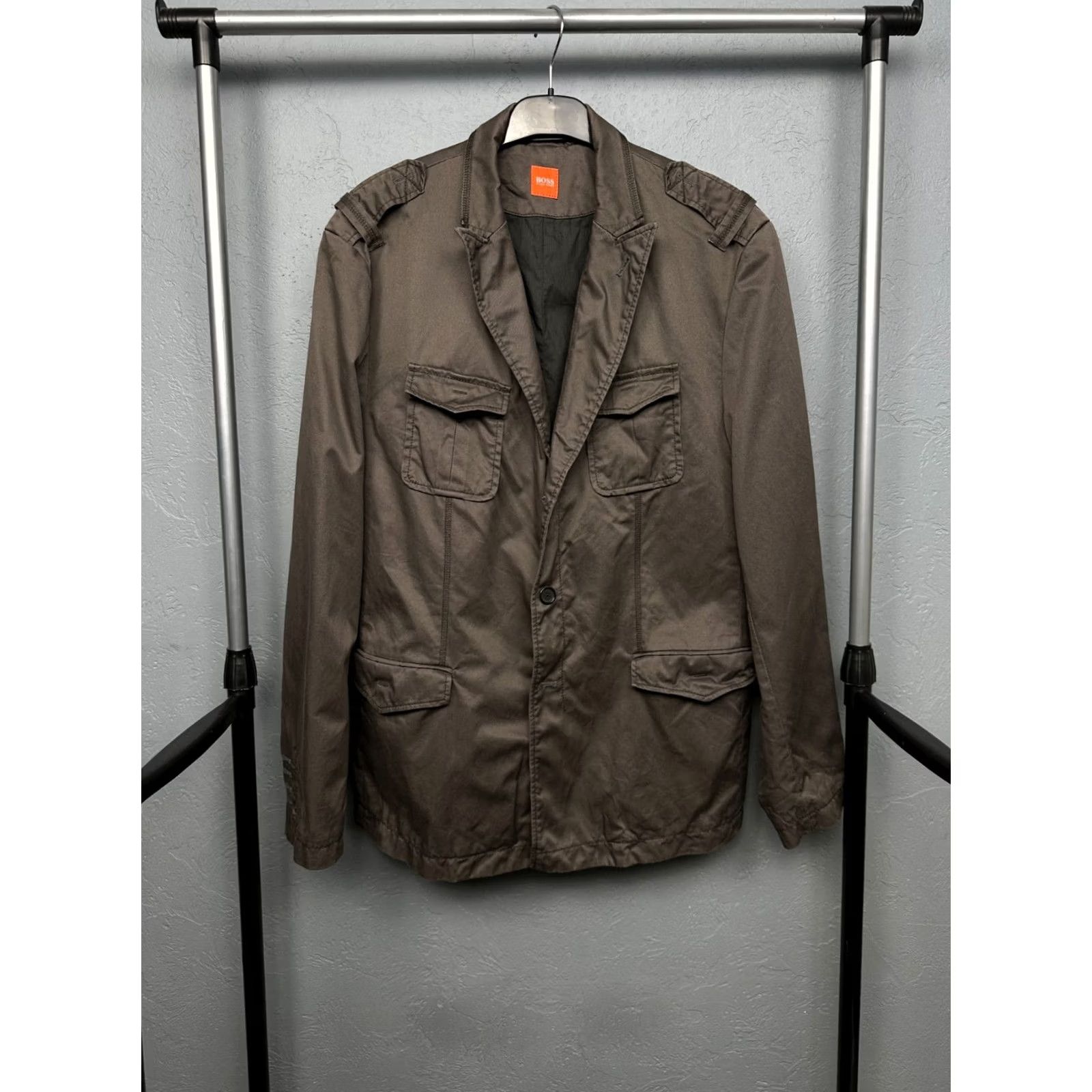 Hugo Boss HUGO BOSS Blazer Mens Vintage Size 52 (L) Brown Shirt Jacket Size 42R - 2 Thumbnail