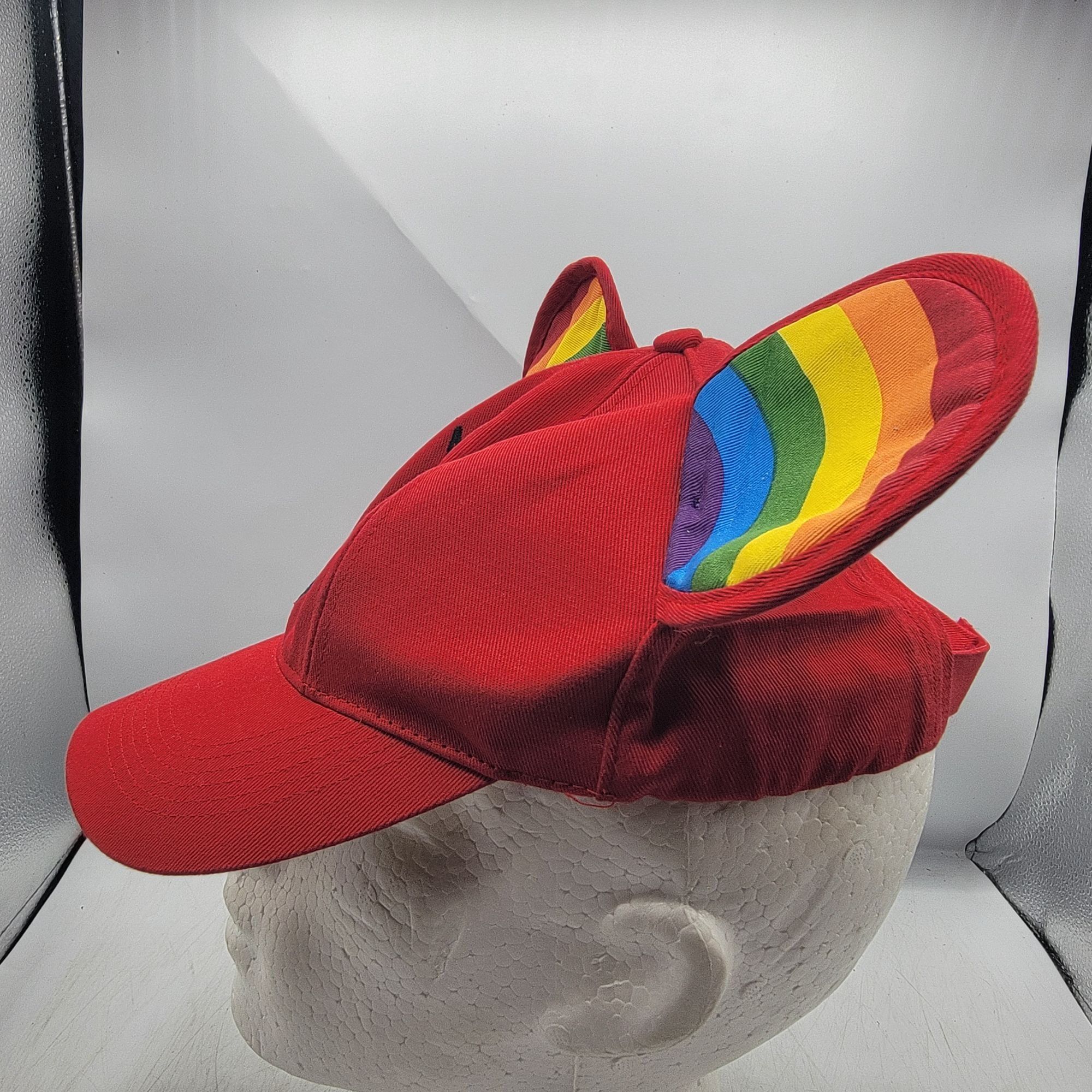 Disney Disneyland Red Pride Mickey Ears Adults Hat Cap Casual Outdo Size ONE SIZE - 2 Thumbnail
