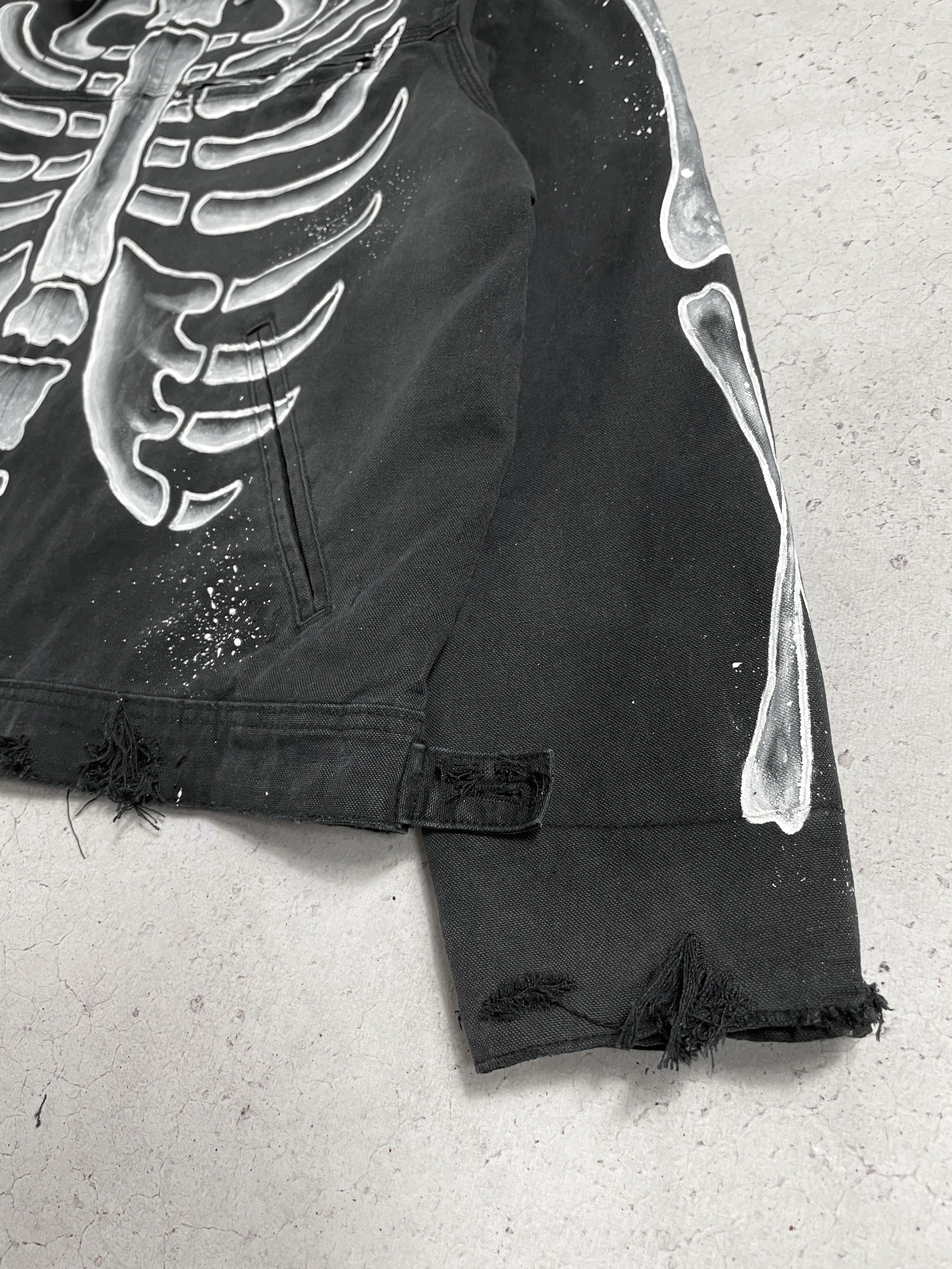Other SKELETON 1OF1 HEAVY HAND PAINTED Y2K ROCK PUNK GOTHIC Size US XL / EU 56 / 4 - 5 Thumbnail