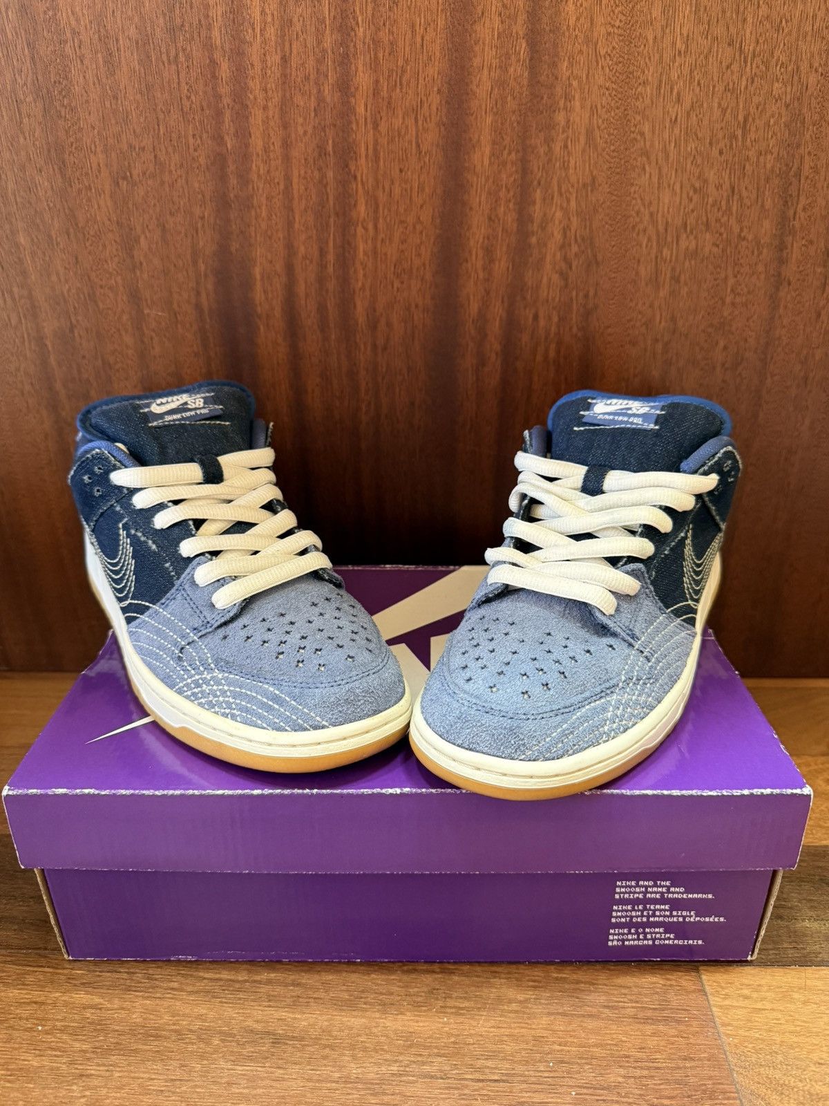 Nike Nike SB dunk low denim Sashiko | Grailed
