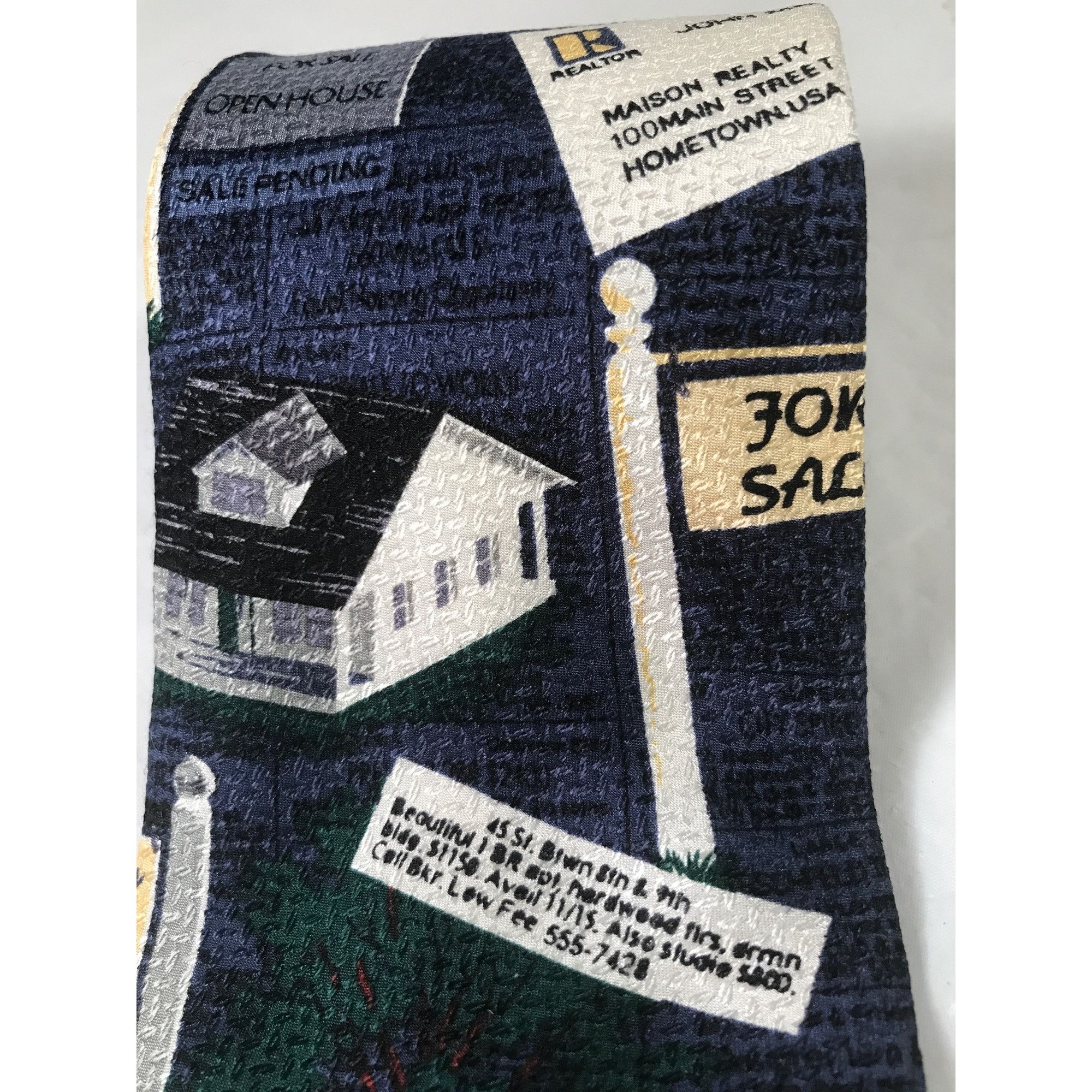 Other Harken LTD Men’s Blue Hand Sewn Italian Silk Realestate Tie Size ONE SIZE - 5 Thumbnail