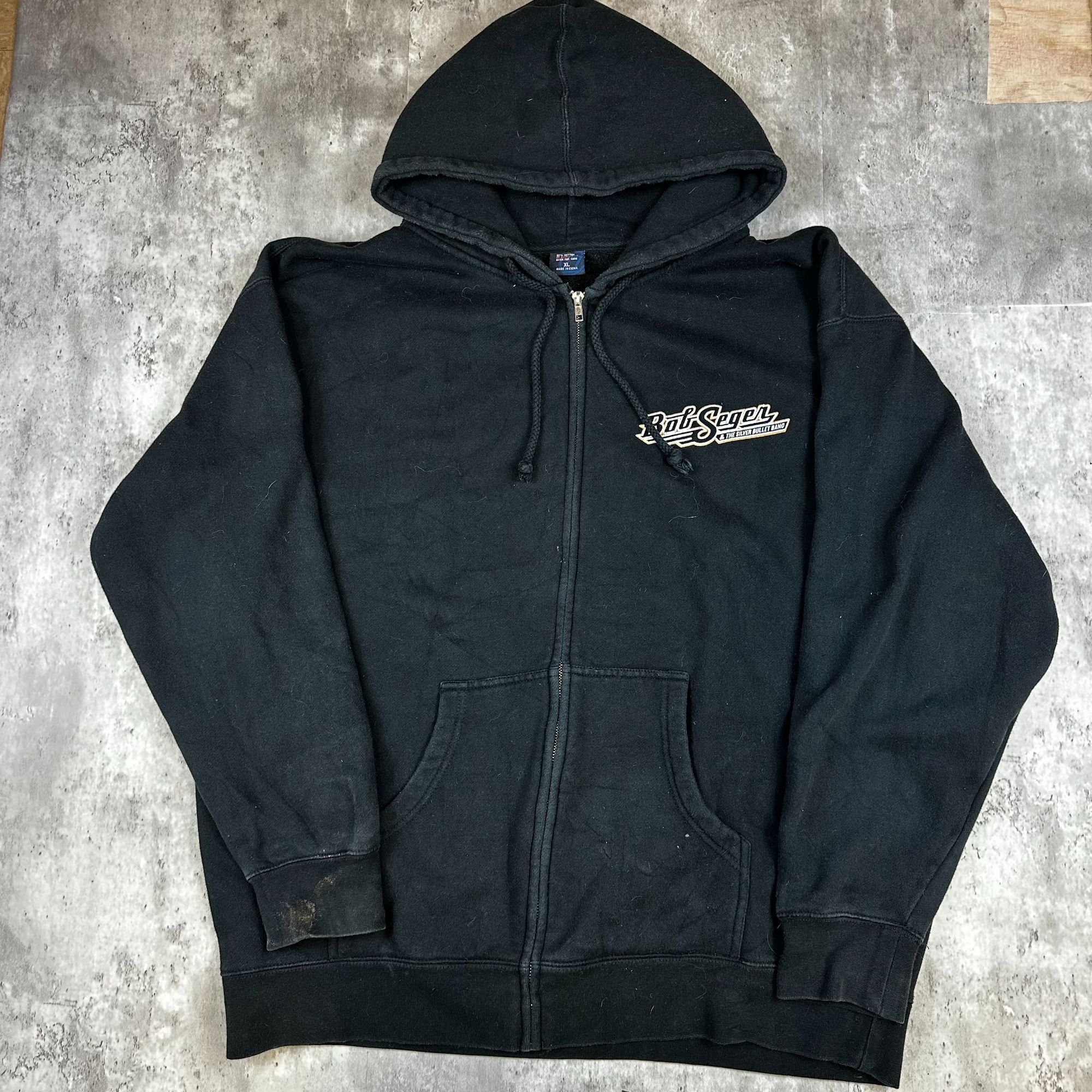 Vintage Bob Seger Rock & Roll Band Black Hoodie XL Cotton Blend Zip- Size US XL / EU 56 / 4 - 1 Thumbnail