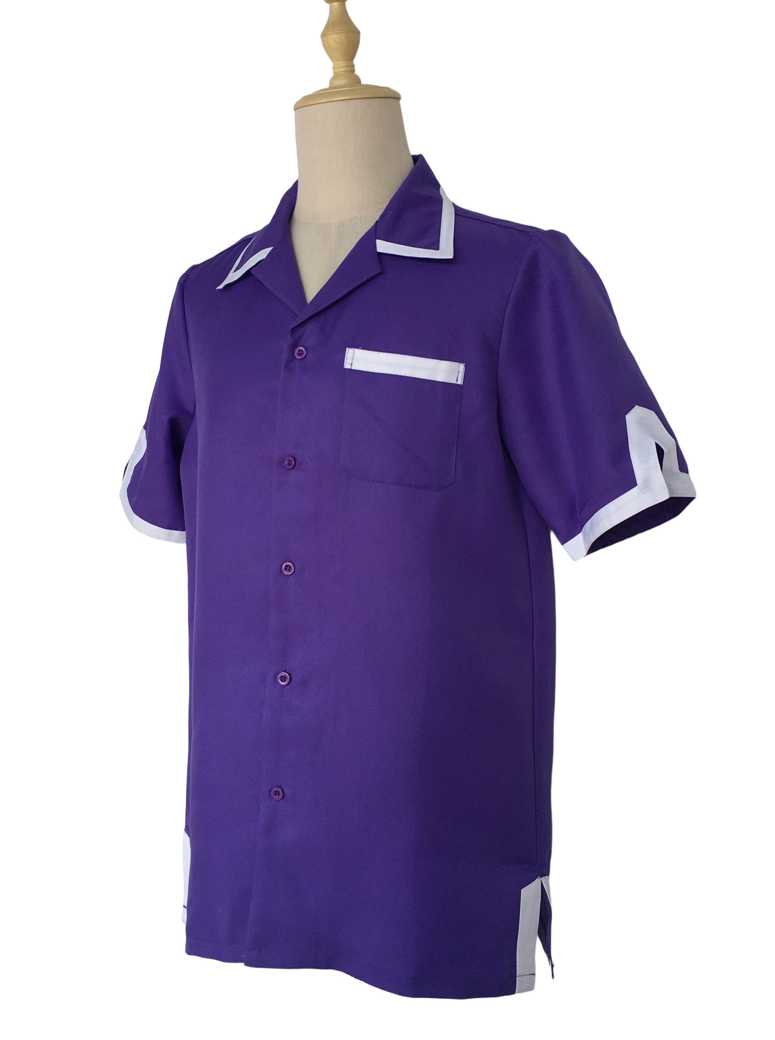 Other Vintage Design Short Sleeve Men Casual Shirt-Purple Size US L / EU 52-54 / 3 - 2 Thumbnail