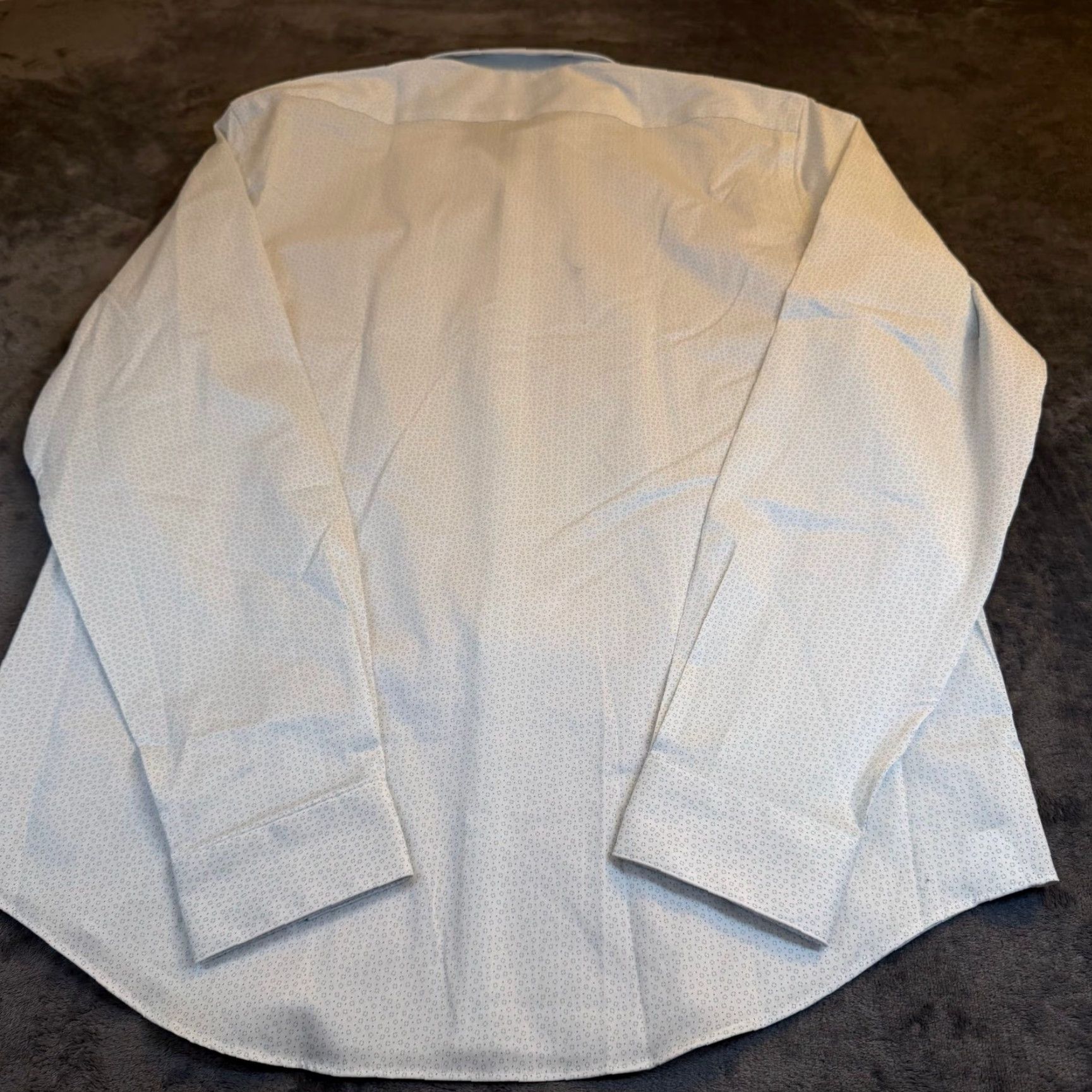 Van Heusen Van Heusen Dress Shirt Mint Blue Mens XL Slim Wrinkle Free Stretch Geometric Button Front 17.5 36/37 Size 46R - 5 Thumbnail