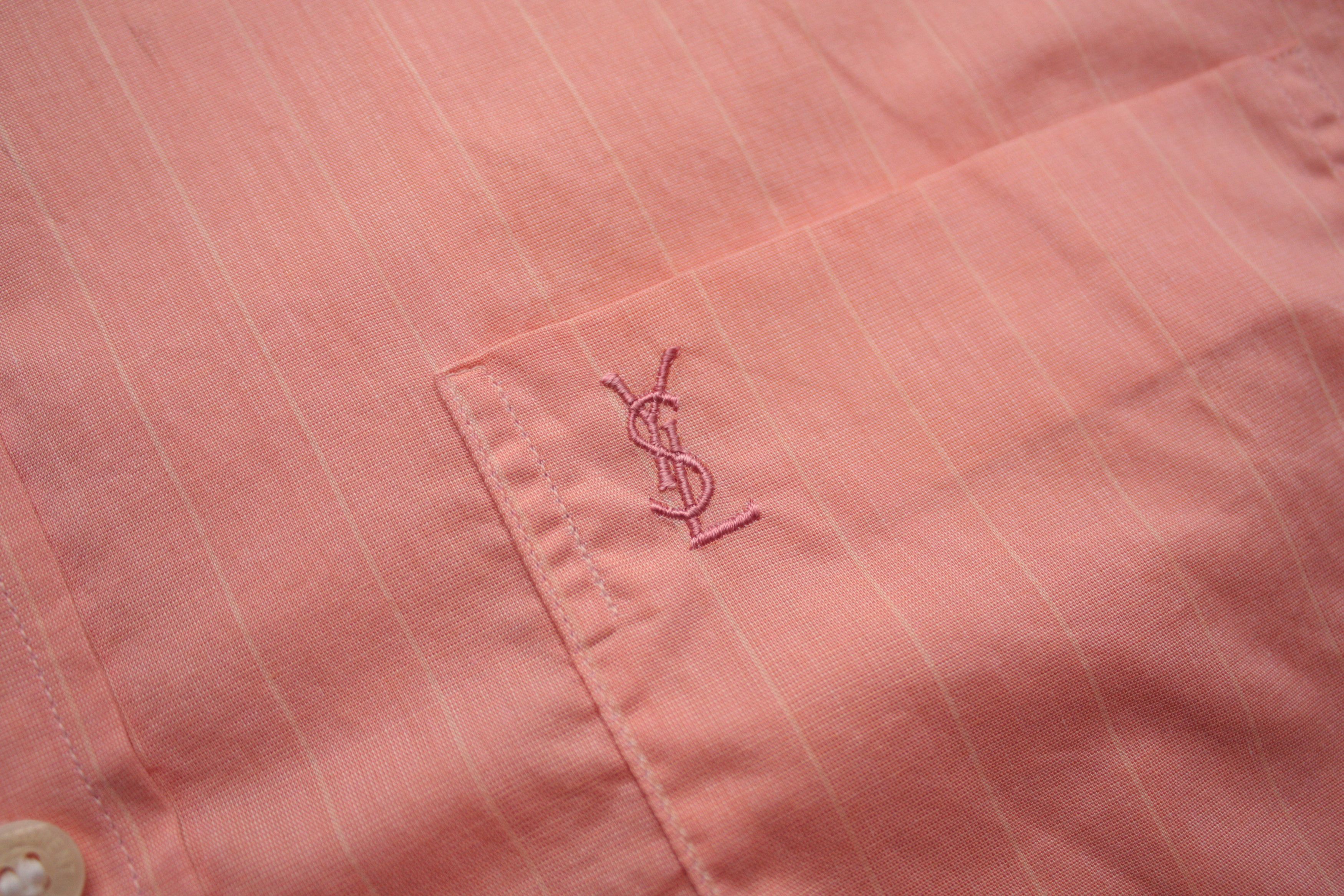 Yves Saint Laurent Yves Saint Laurent Vintage Short Sleeve Peachy Shirt Size US L / EU 52-54 / 3 - 4 Thumbnail
