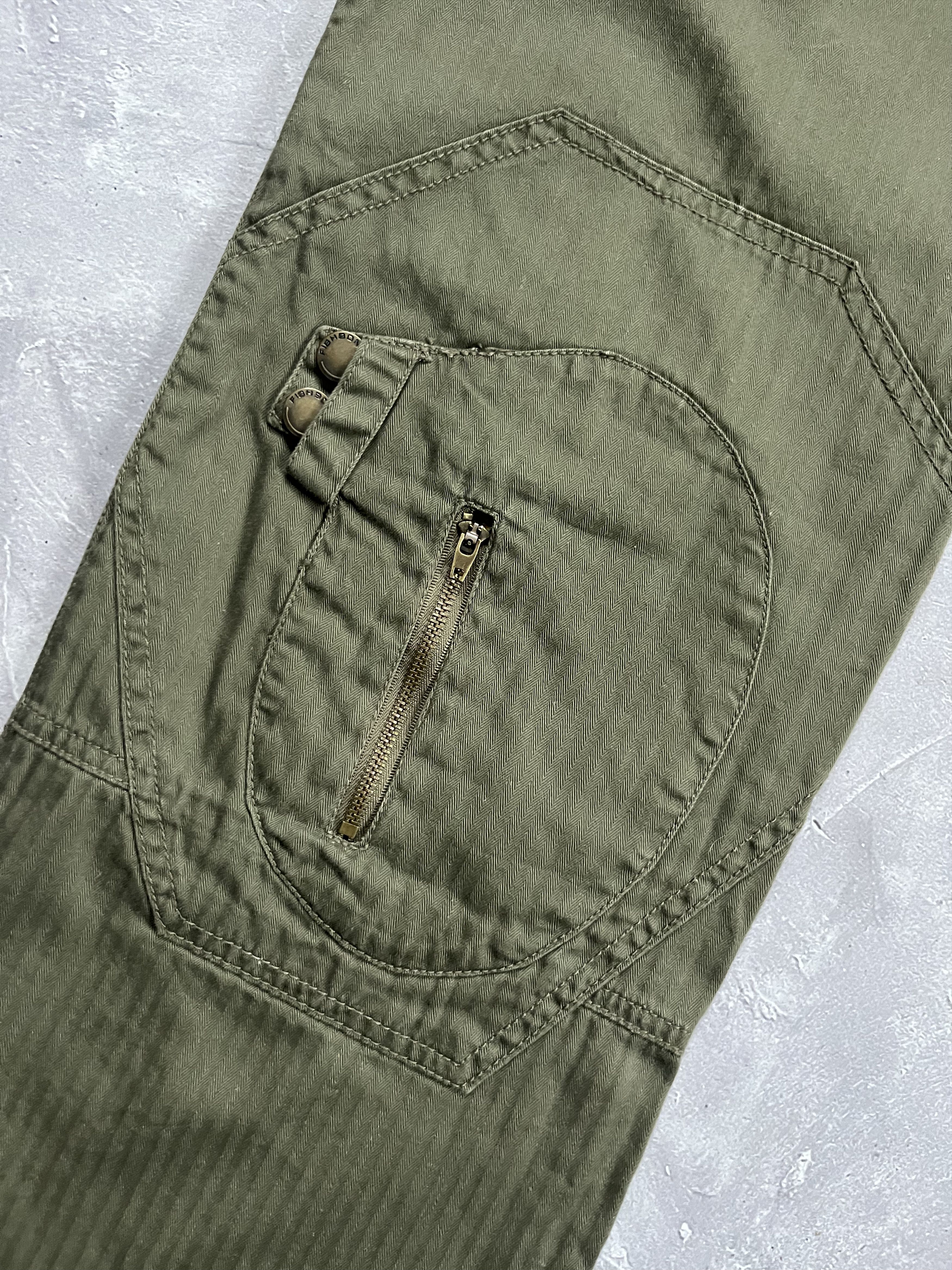 Vintage Fishbone Cargo Pants Military Olive Green Utility Techwear Size US 32 / EU 48 - 8 Thumbnail