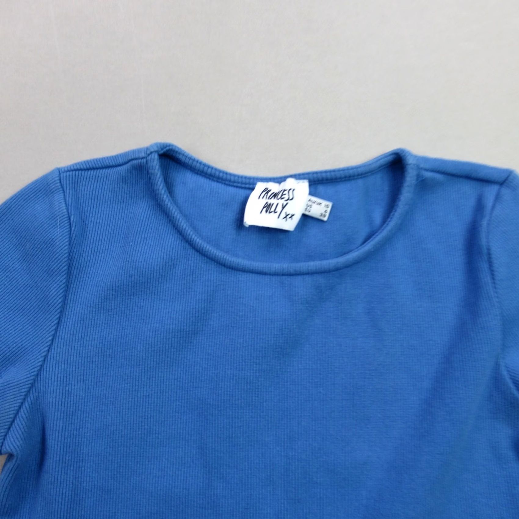PRINCESS POLLY Princess Polly Shirt Womens 6 Short Sleeve Crew Neck Pullover Blue Casual Size M / US 6-8 / IT 42-44 - 3 Thumbnail