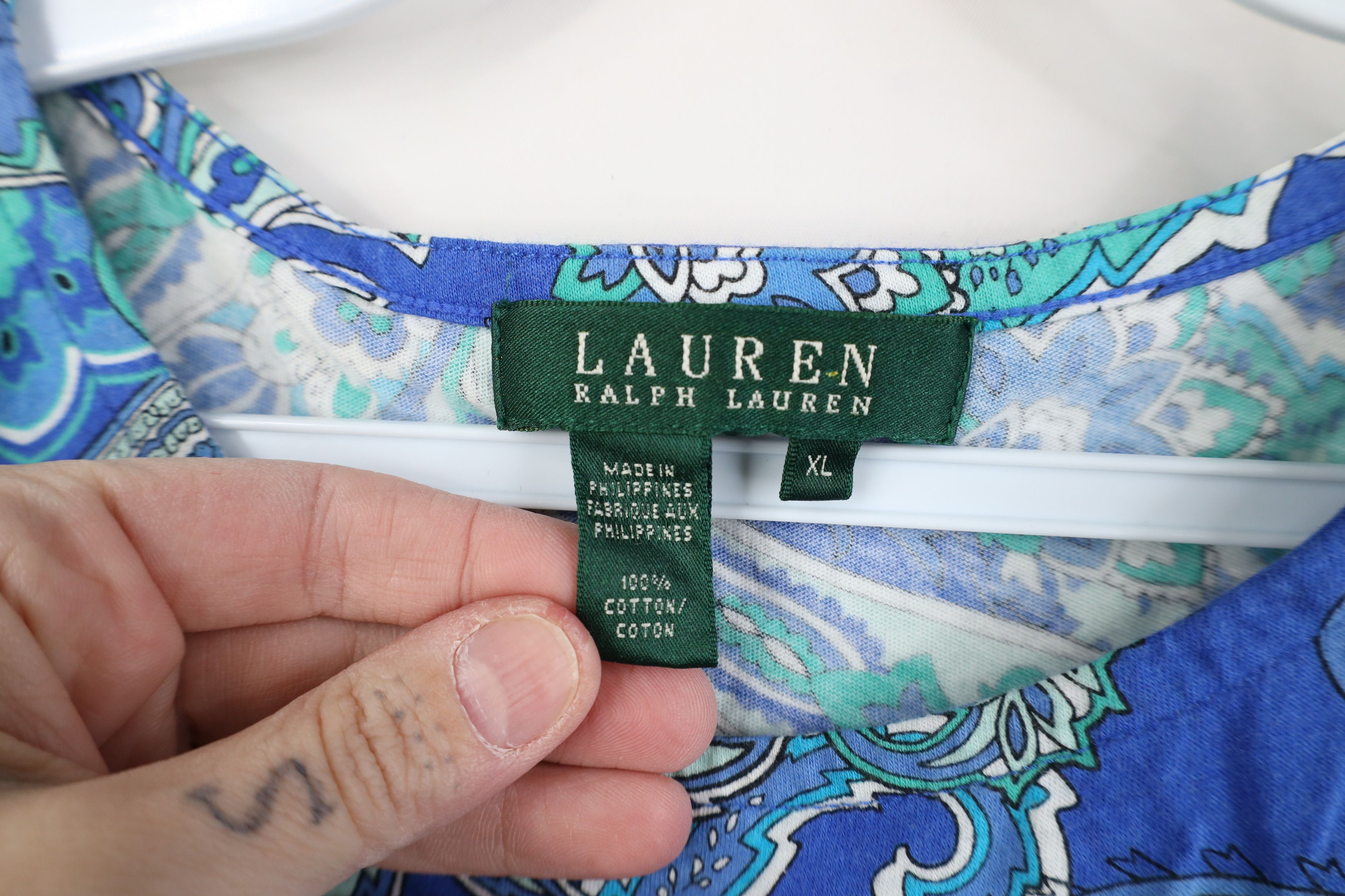 Ralph Lauren Vintage 90s Ralph Lauren of Life Babydoll T-Shirt Cotton Size XL / US 12-14 / IT 48-50 - 4 Thumbnail