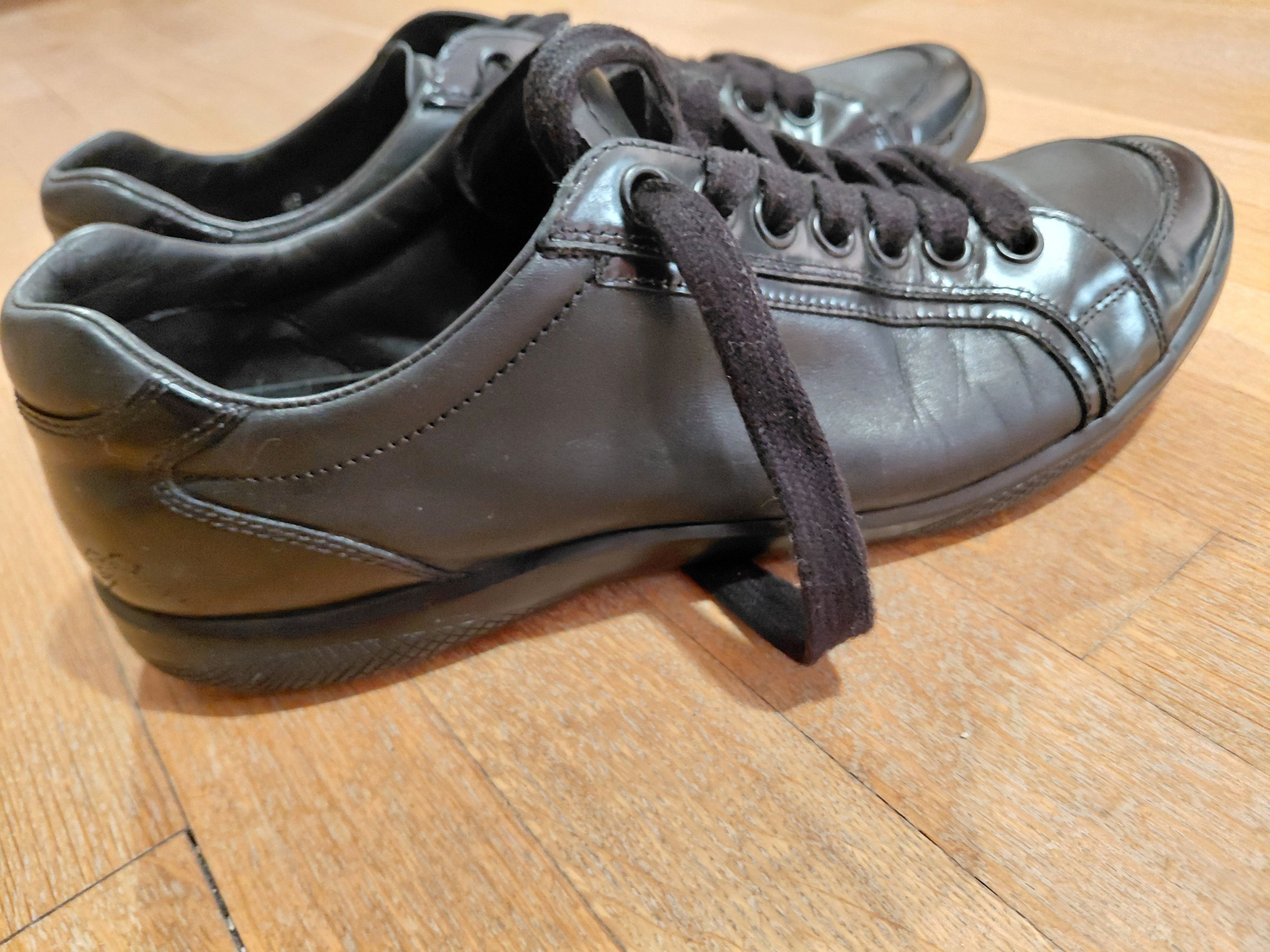 Prada Prada Sneakers Luxury Shoes Black Leather Authentic Size US 7.5 / EU 40-41 - 1 Thumbnail
