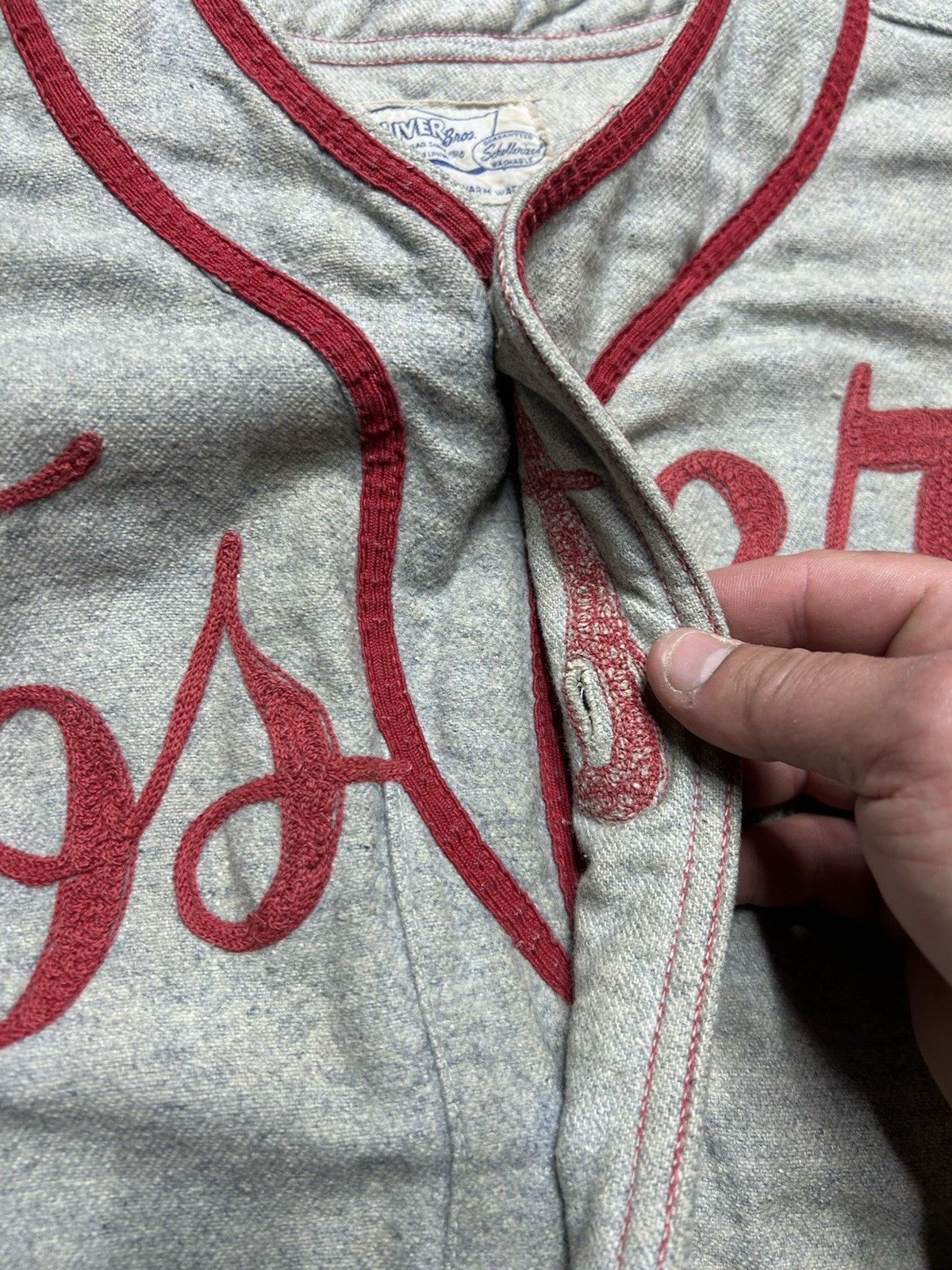 Vintage 1940 wool baseball uniform jersey grocery store chain stitch Size US L / EU 52-54 / 3 - 9 Thumbnail
