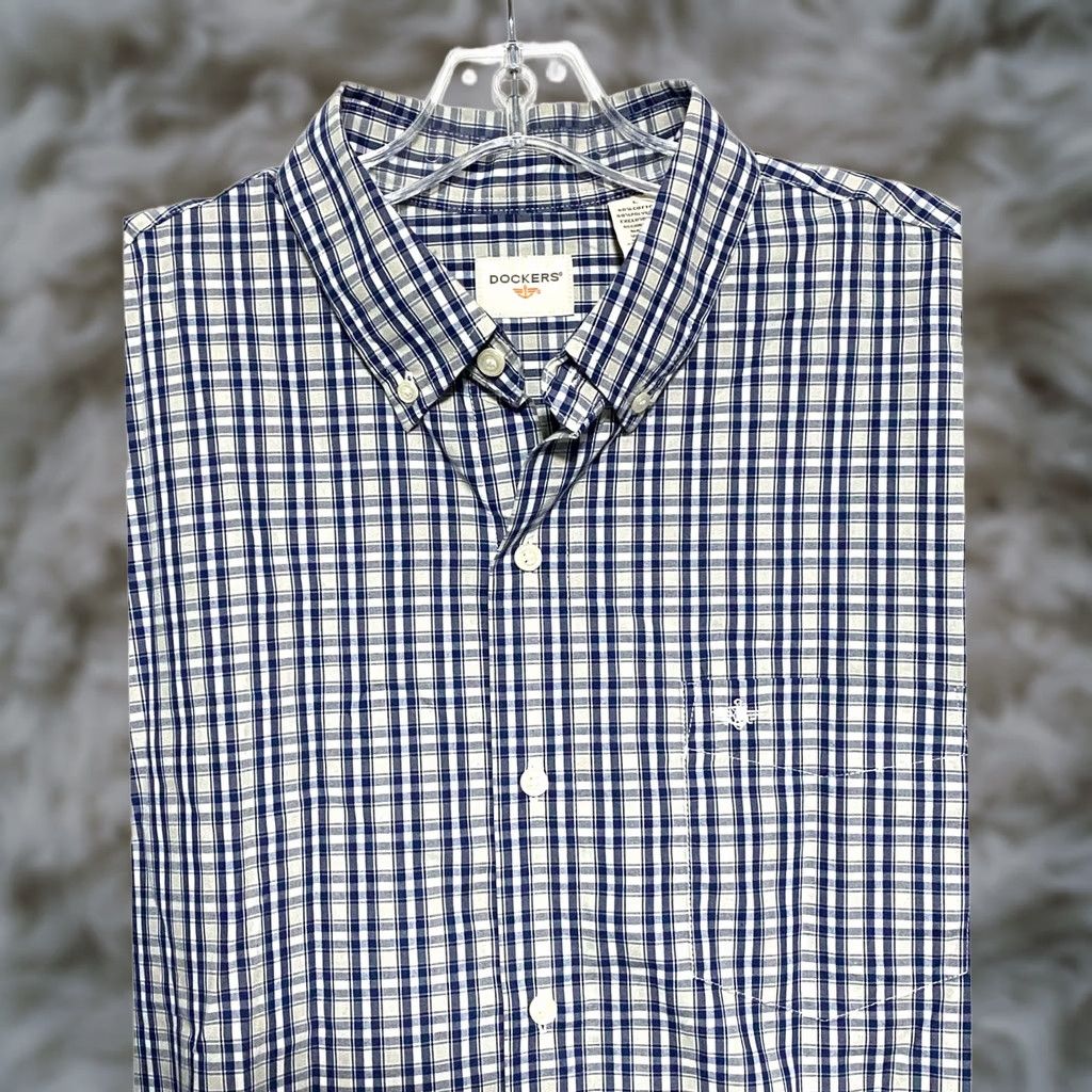 Dockers VINTAGE Dockers Plaid Button Shirt Men L Pocket Preppy Office Career Stretch Casual Size US L / EU 52-54 / 3 - 1 Thumbnail