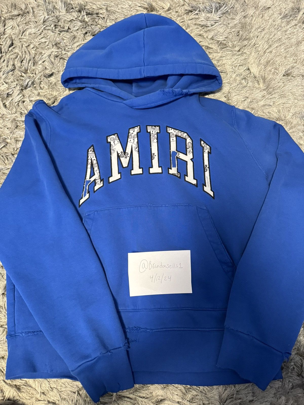 AMIRI バンダナ フーディー ブルー AMIRI Blue Bandana Hoodie Amiri