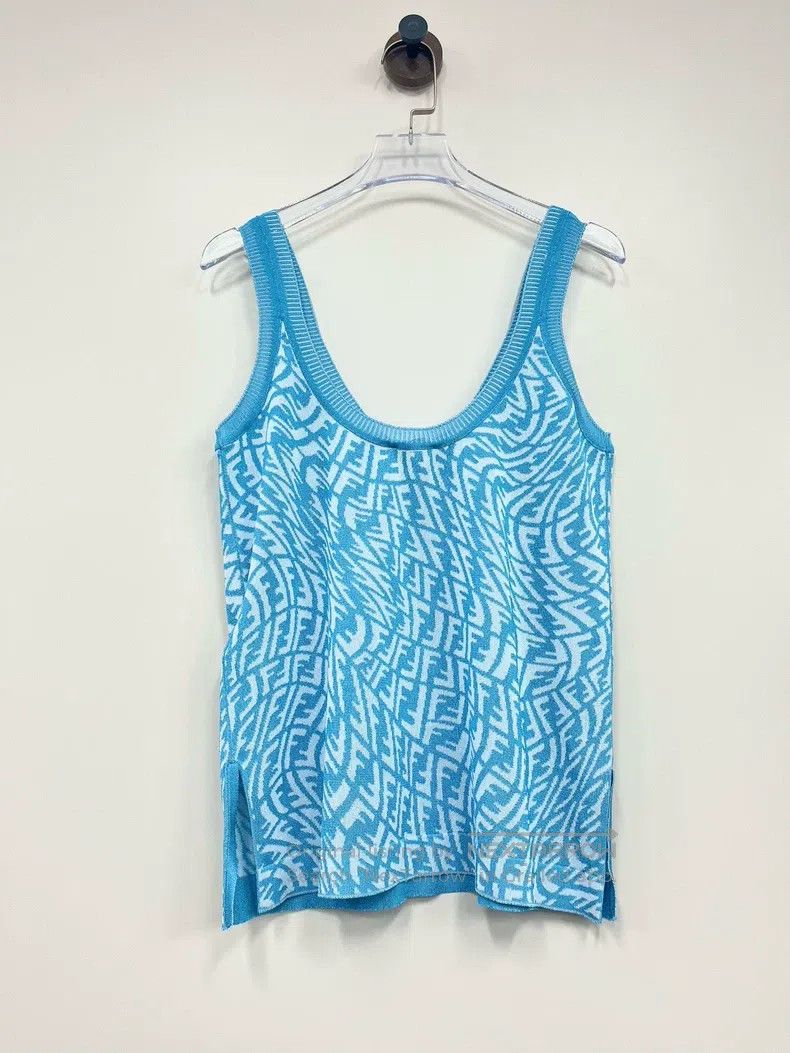 Fendi Fendi Light Blue Monogram Logo Knit Vest Size S / US 4 / IT 40 - 2 Thumbnail